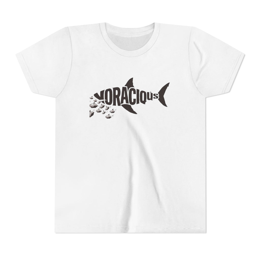 Youth Voracious Reader Tee – Shark Book Lover Design for Kids