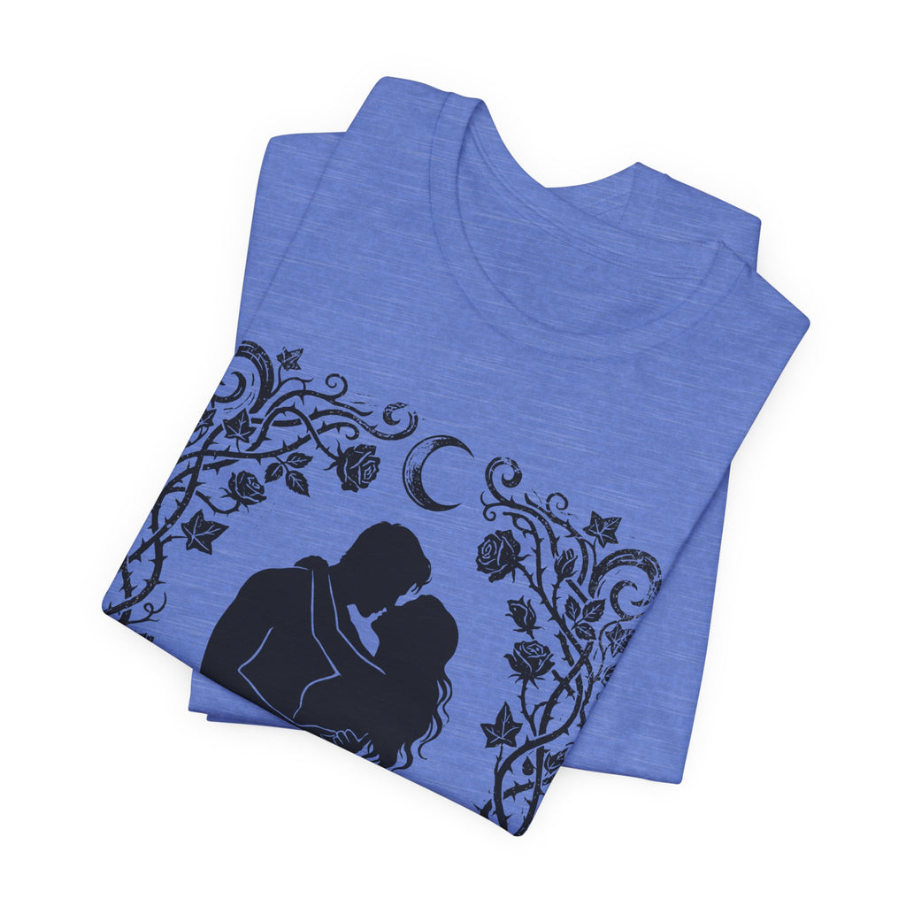 Romantic Couple Silhouette Tee — Moonlit Embrace Graphic T-Shirt