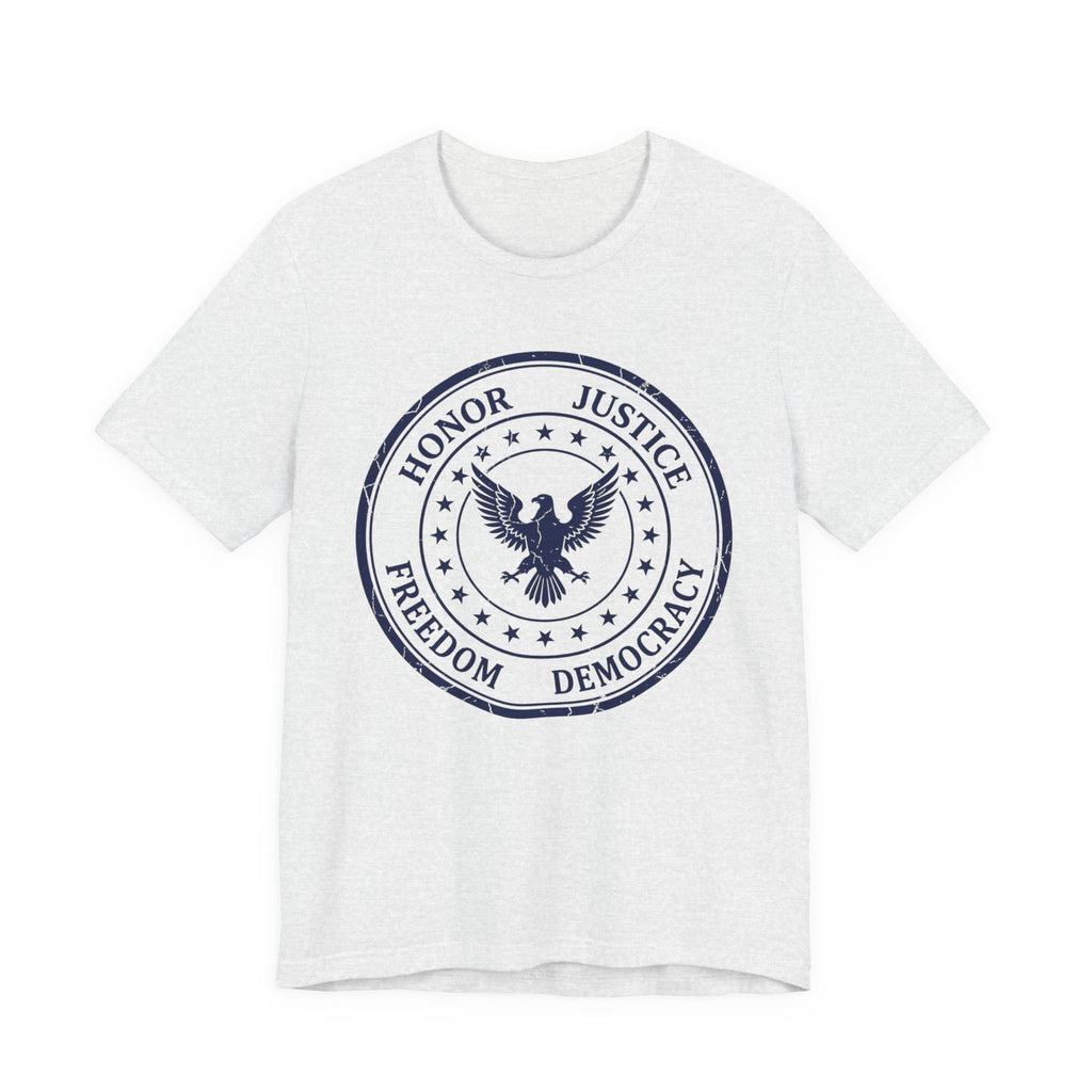 Honor • Justice Eagle Seal Tee — Freedom & Democracy Graphic T‑Shirt