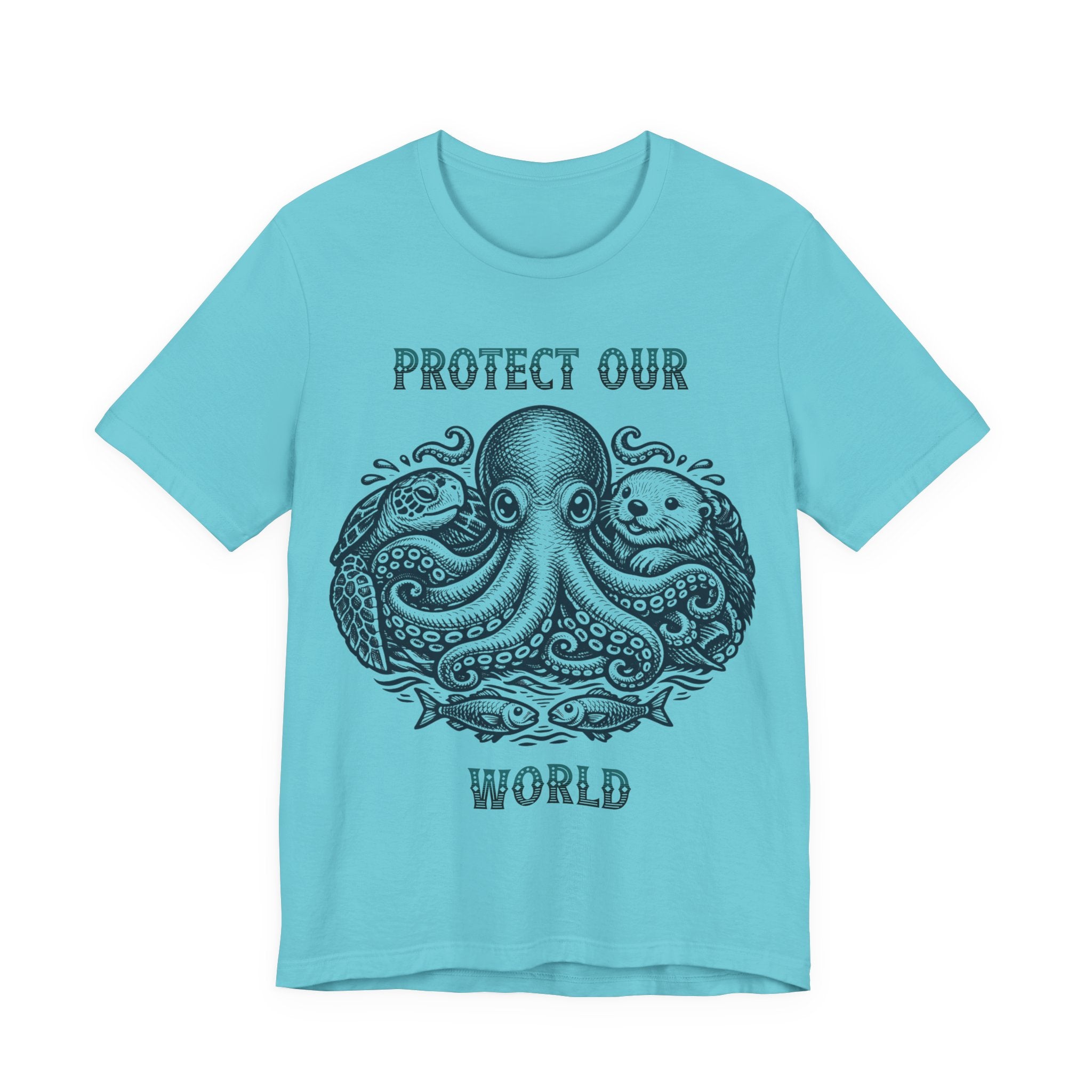 Protect Our World Octopus T-Shirt — Ocean Conservation Graphic Tee