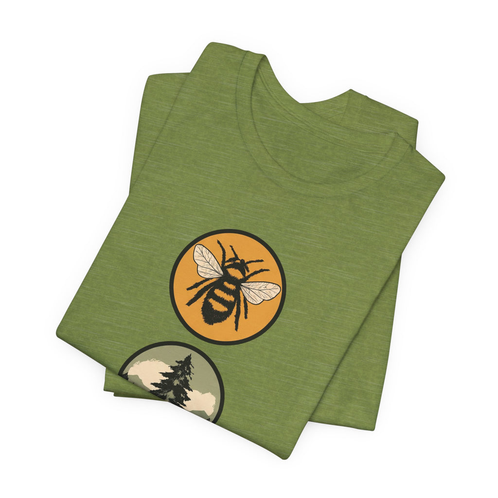 Mother Nature's Holy Trinity Tee — Bees, Trees, and Seas Badge T-Shirt