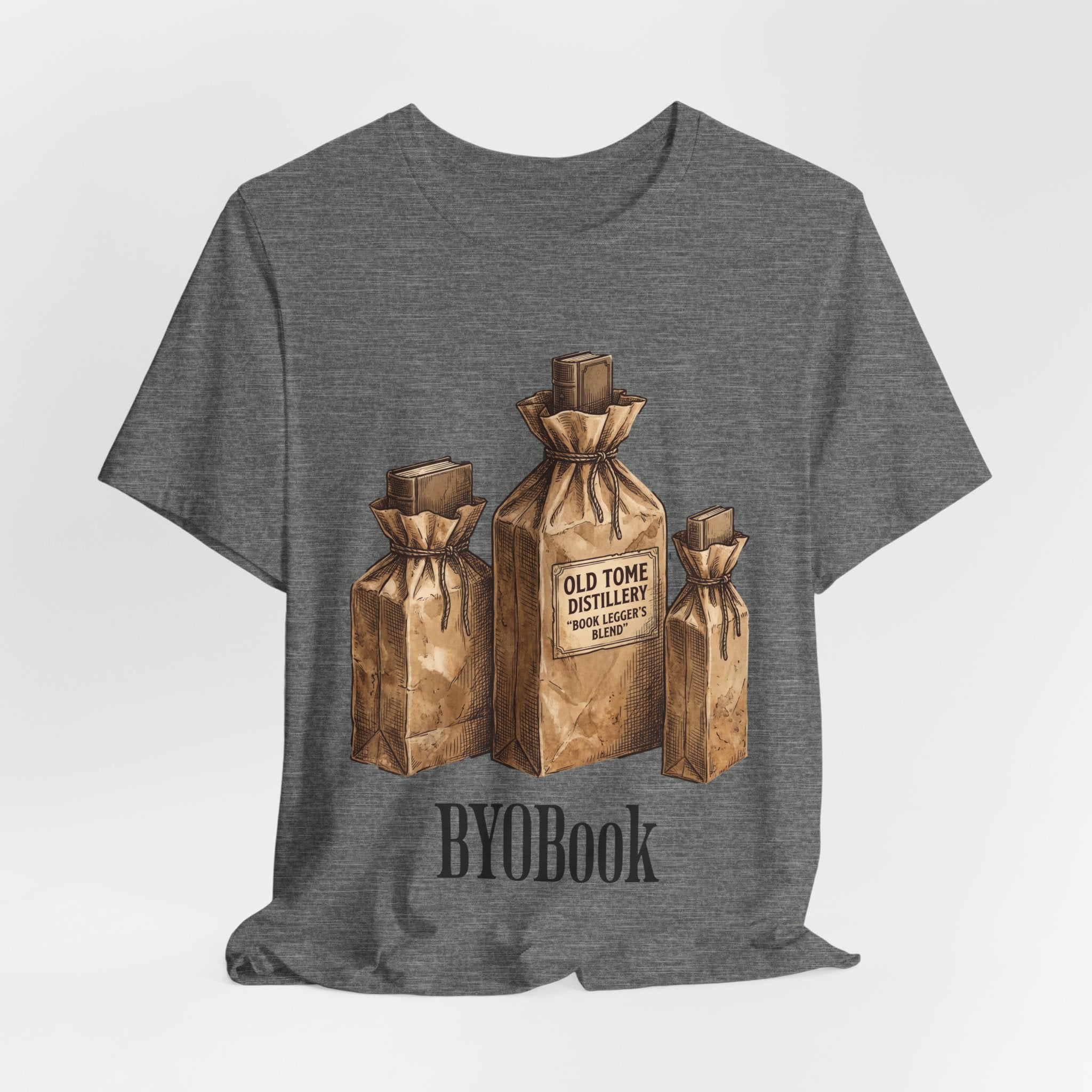 BYOBook Vintage Brown Paper Bag Distillery Design Tee