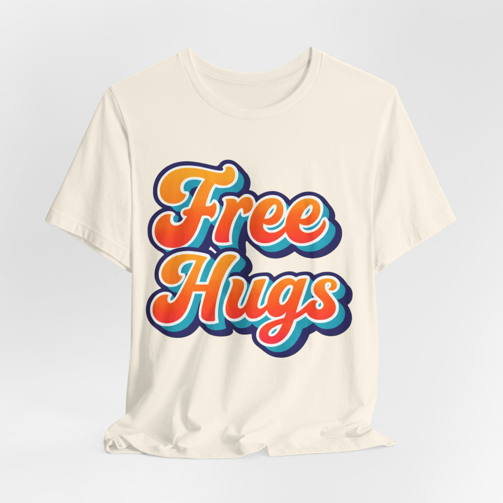 Free Hugs Retro Tee — Vintage Script Comfort T‑Shirt