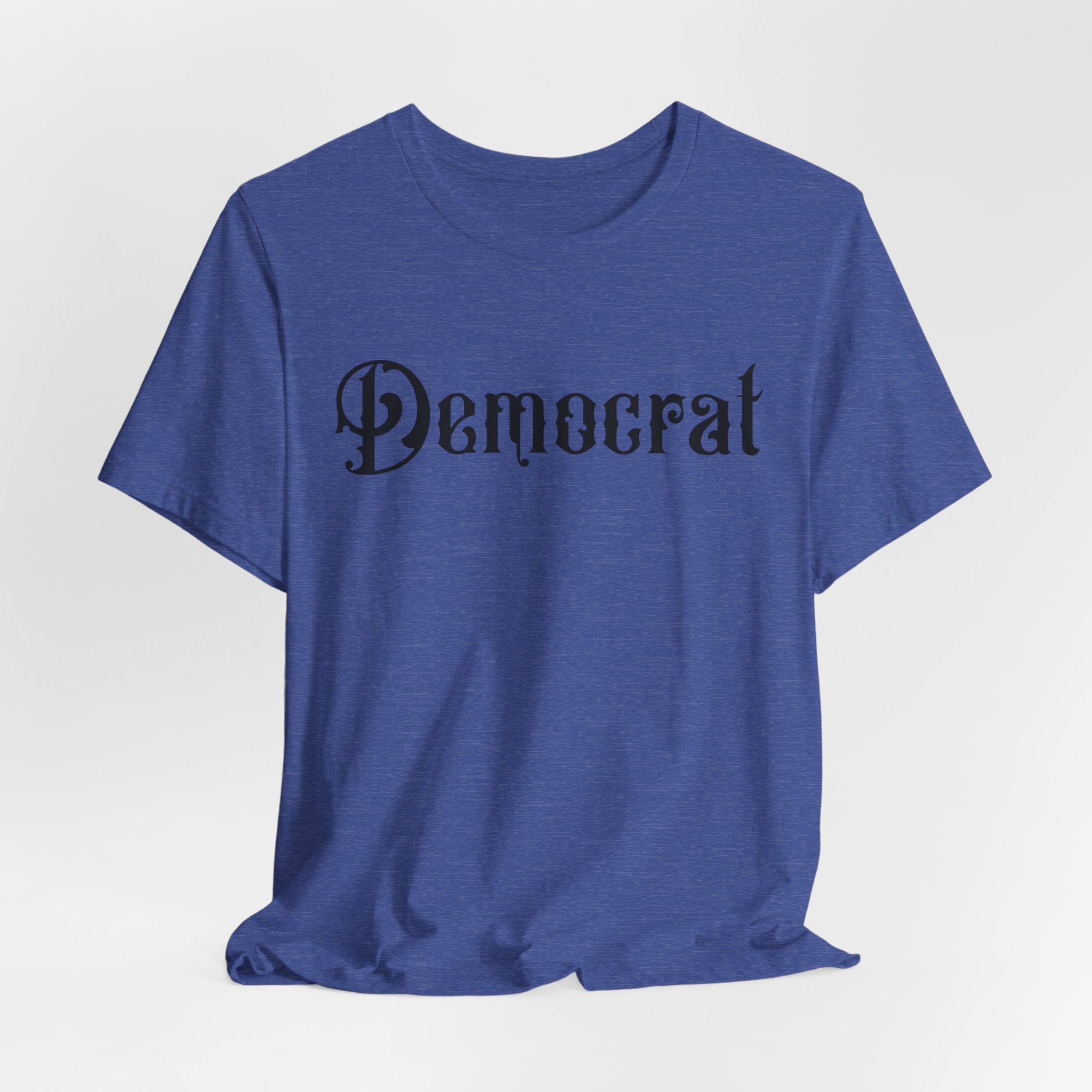 Democrat Gothic Script Tee — Political Graphic T‑Shirt