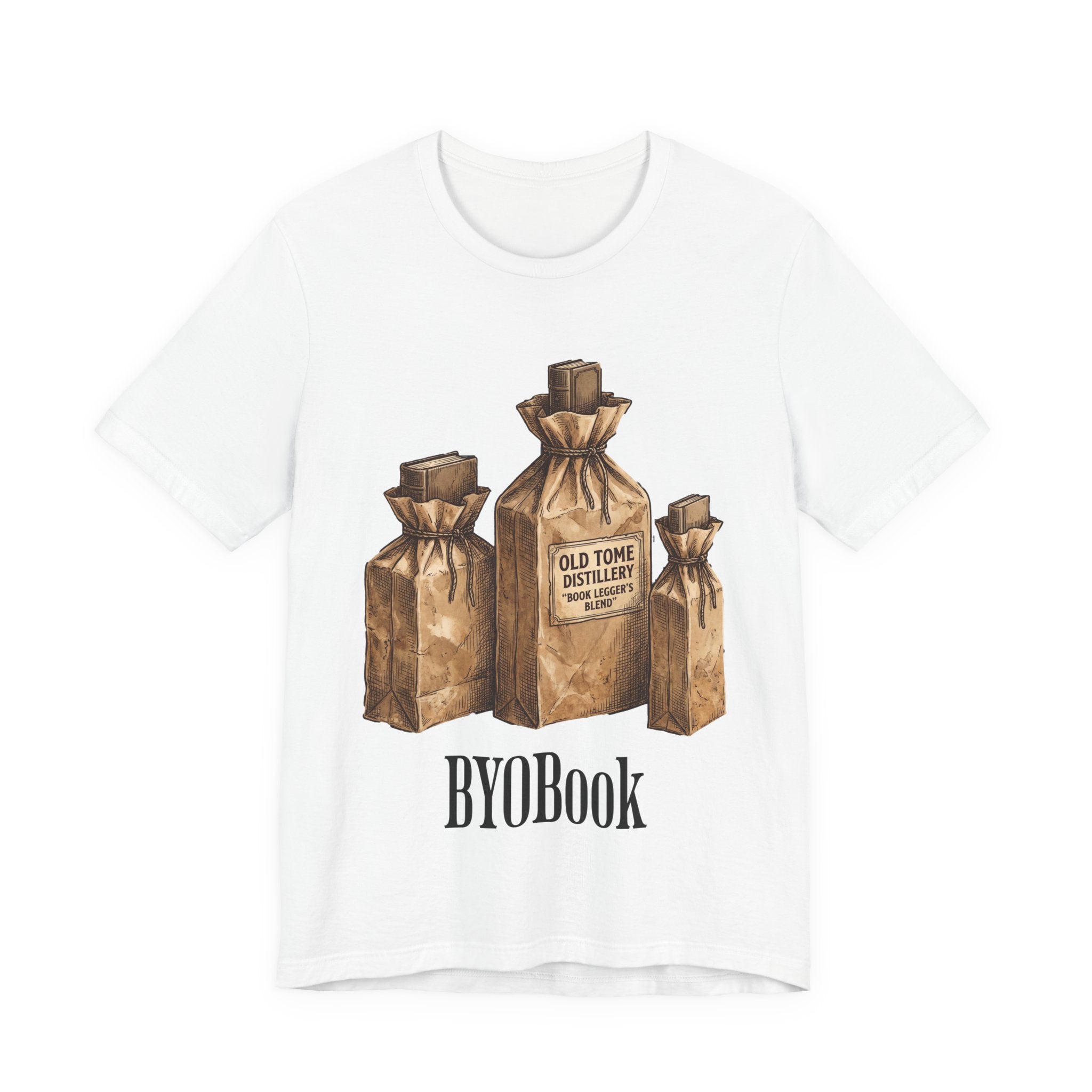 BYOBook Vintage Brown Paper Bag Distillery Design Tee