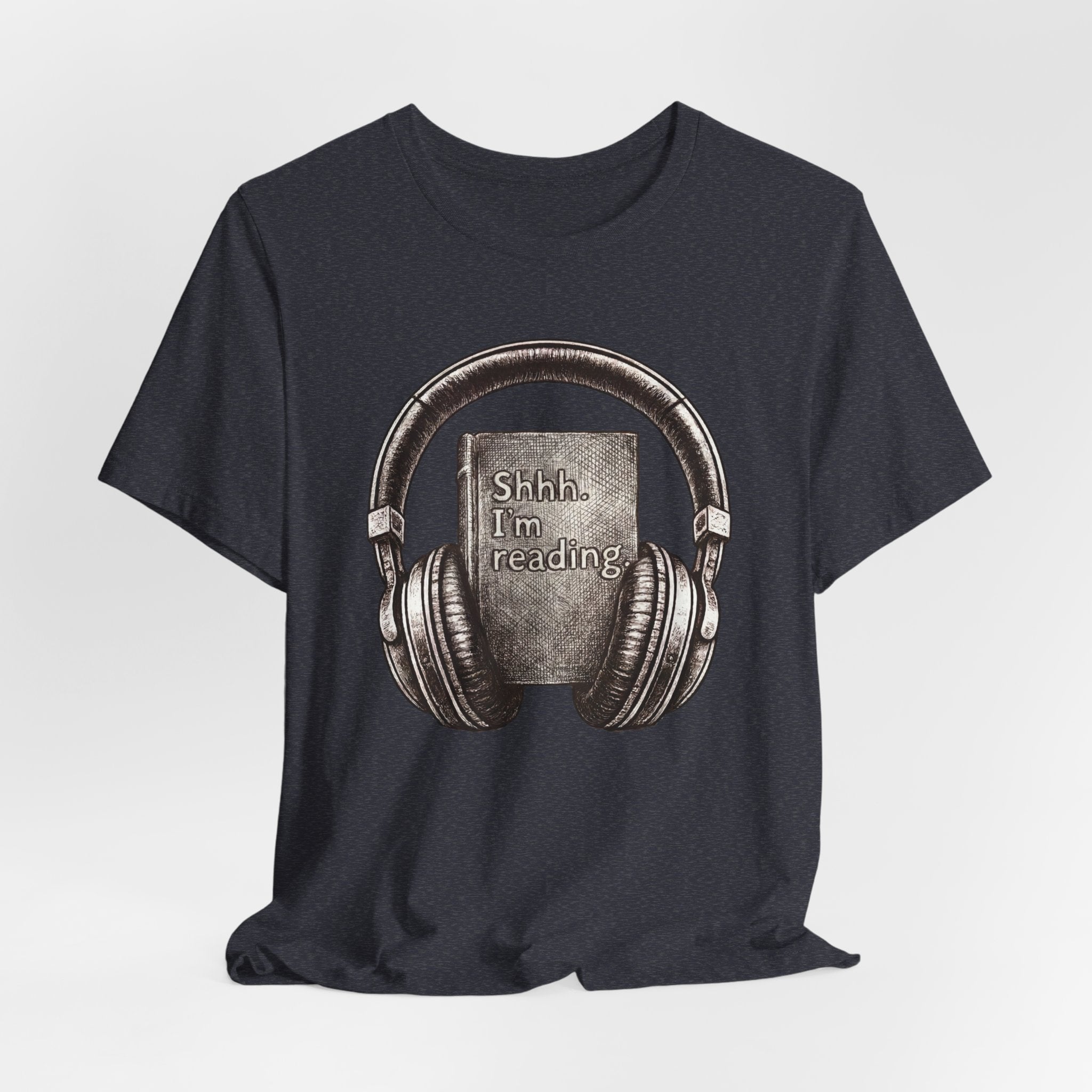 Reading Headphones T‑Shirt — "Shhh. I'm reading" Graphic Tee