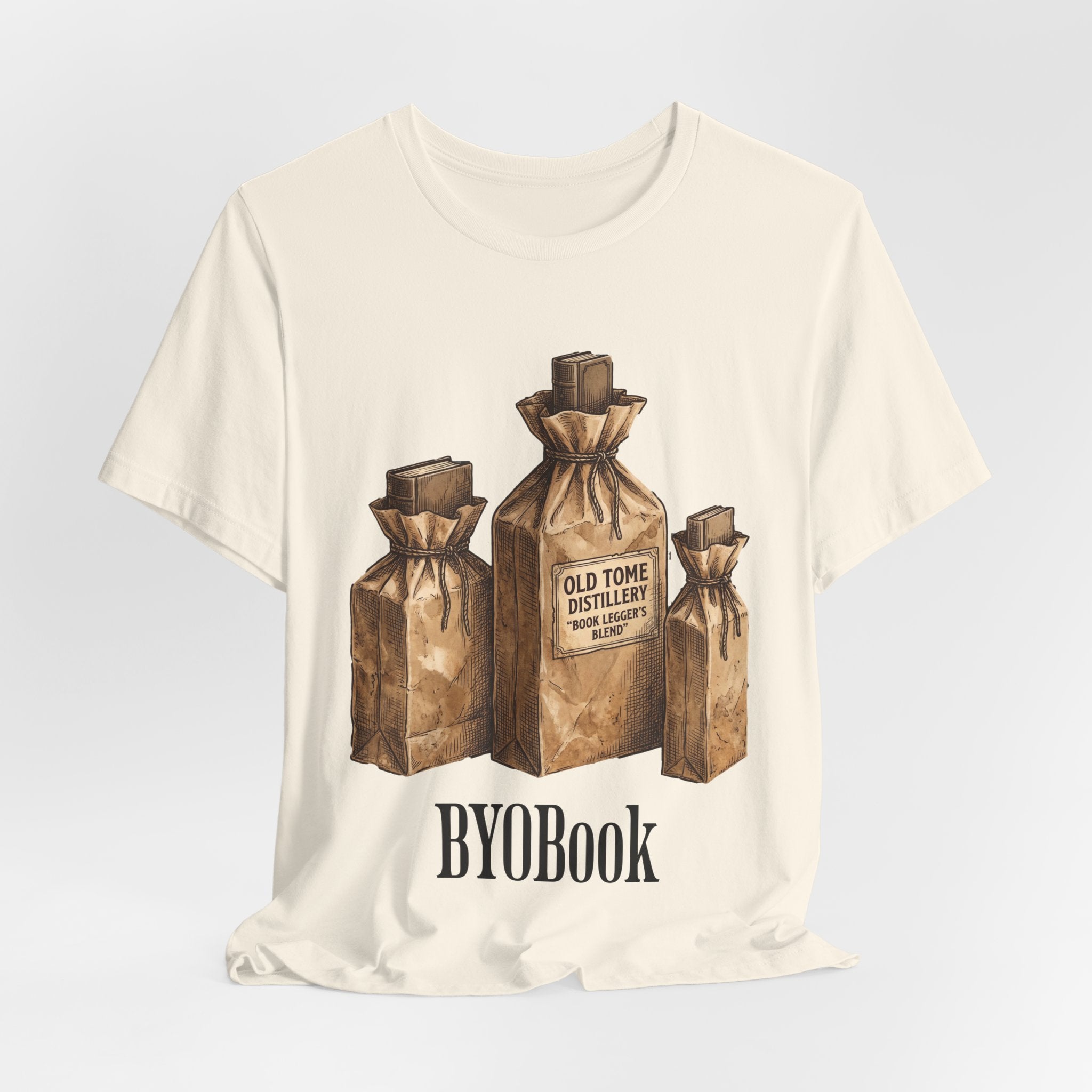 BYOBook Vintage Brown Paper Bag Distillery Design Tee