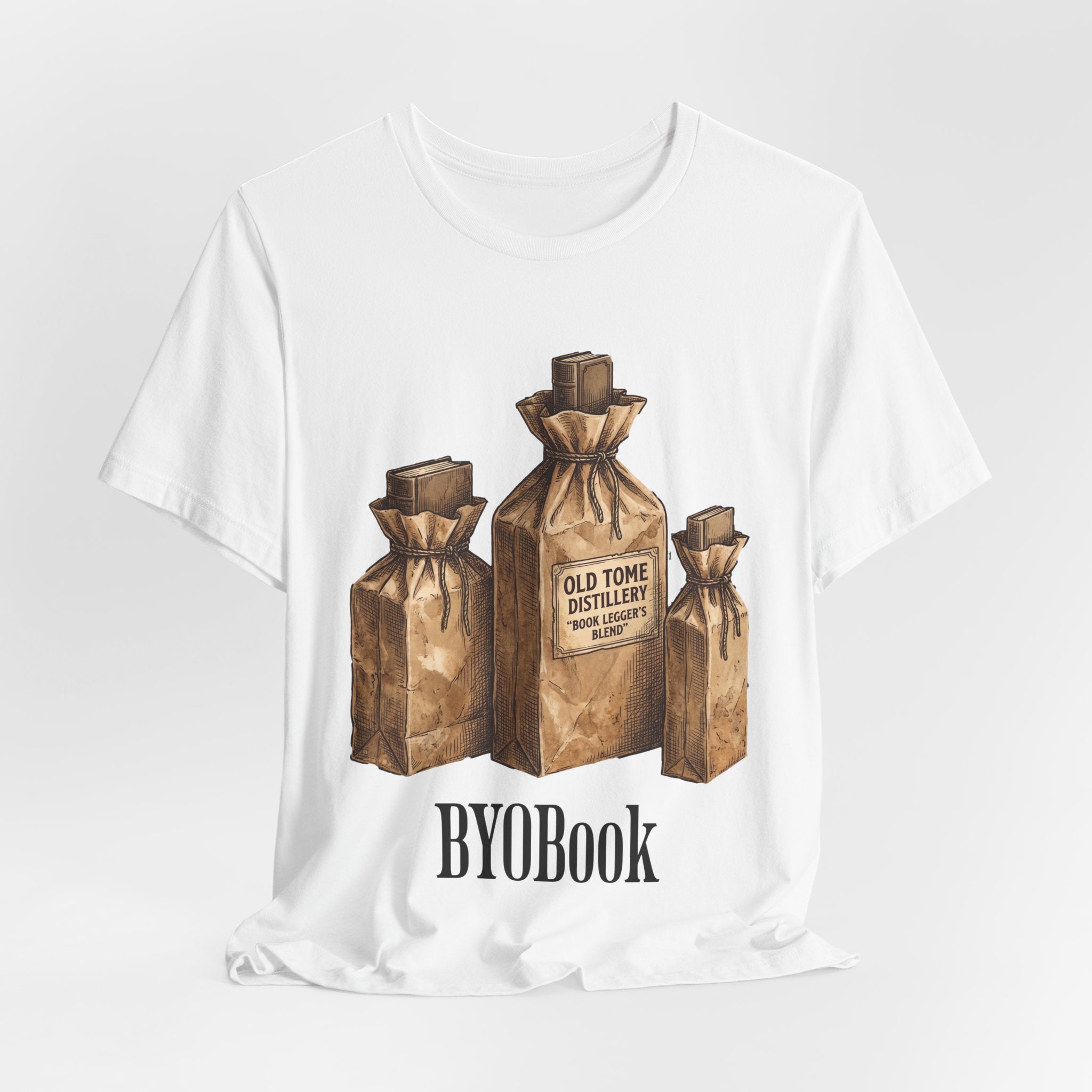 BYOBook Vintage Brown Paper Bag Distillery Design Tee