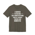 Patriotic Tee — "I Served to Defend the Constitution" Military Veteran T-Shirt