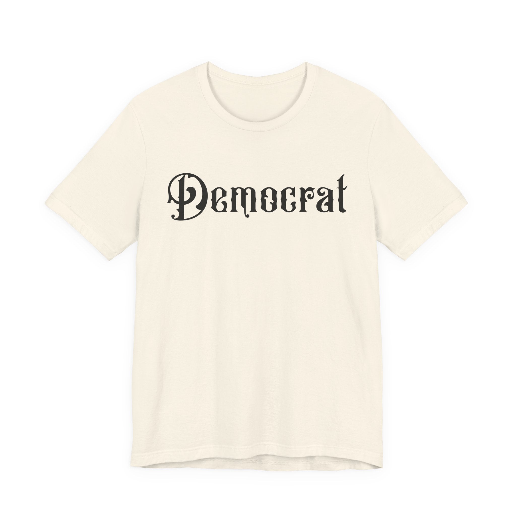 Democrat Gothic Script Tee — Political Graphic T‑Shirt