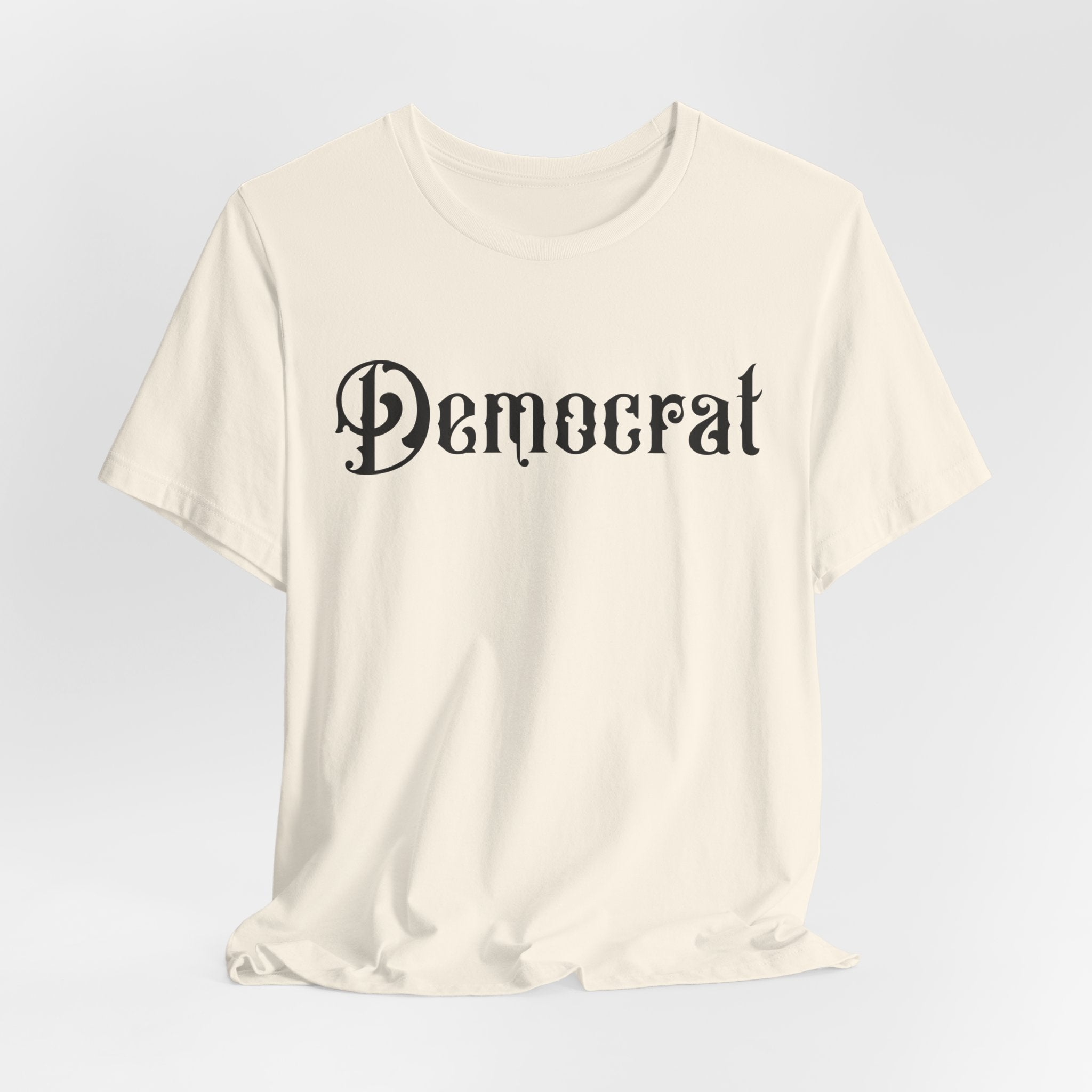 Democrat Gothic Script Tee — Political Graphic T‑Shirt