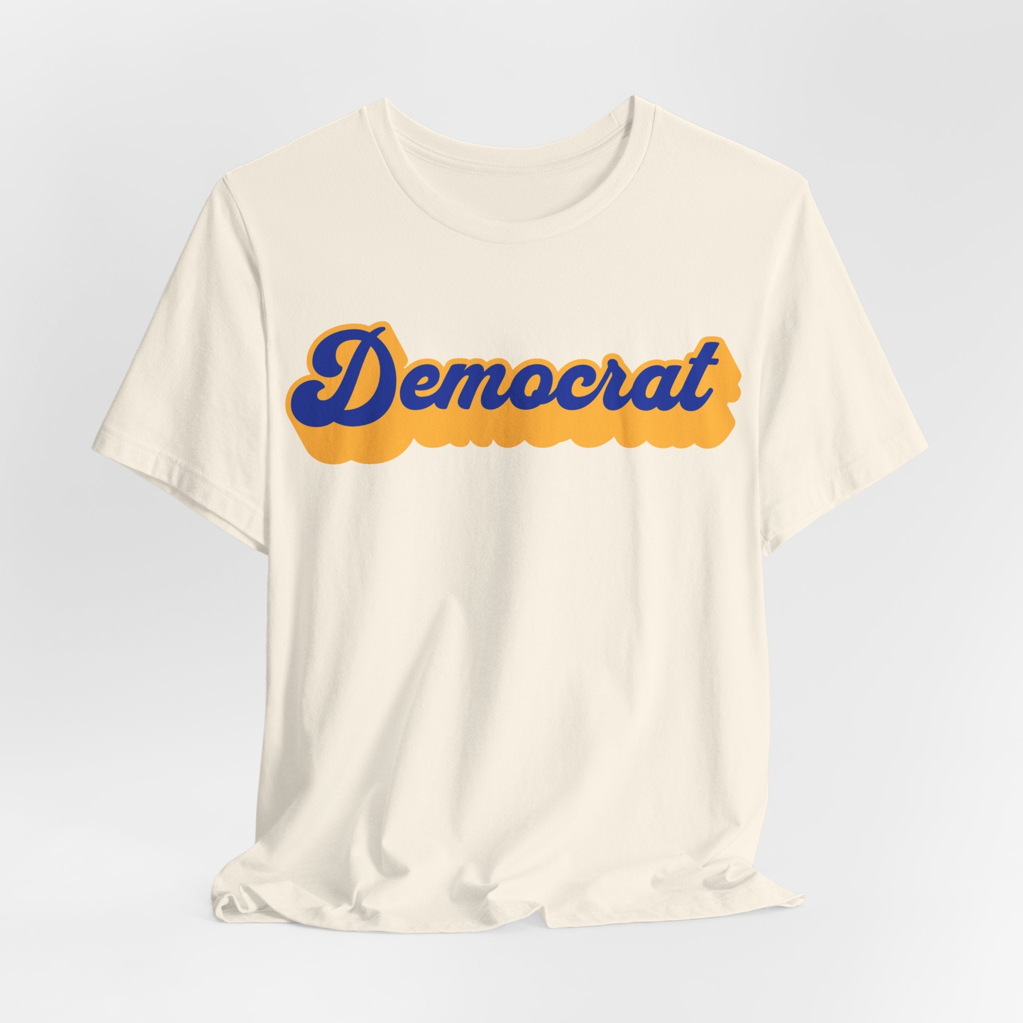 Democrat Retro Script Tee — Political Pride Shirt