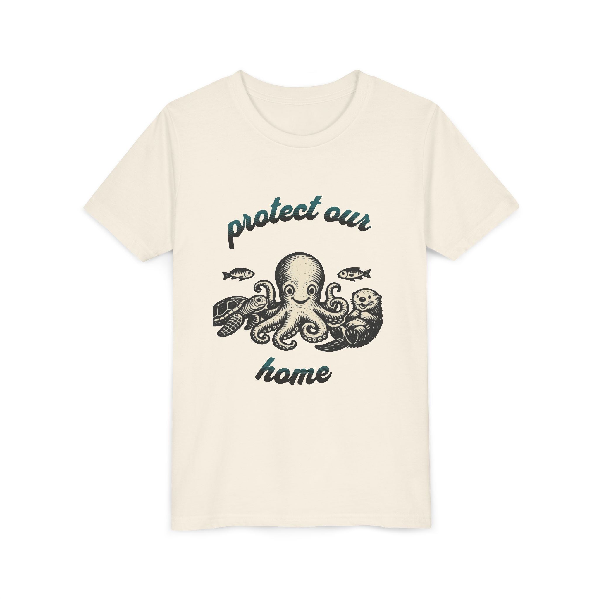 Youth Tee — "Protect Our Home" Ocean Conservation Octopus Kids T‑Shirt
