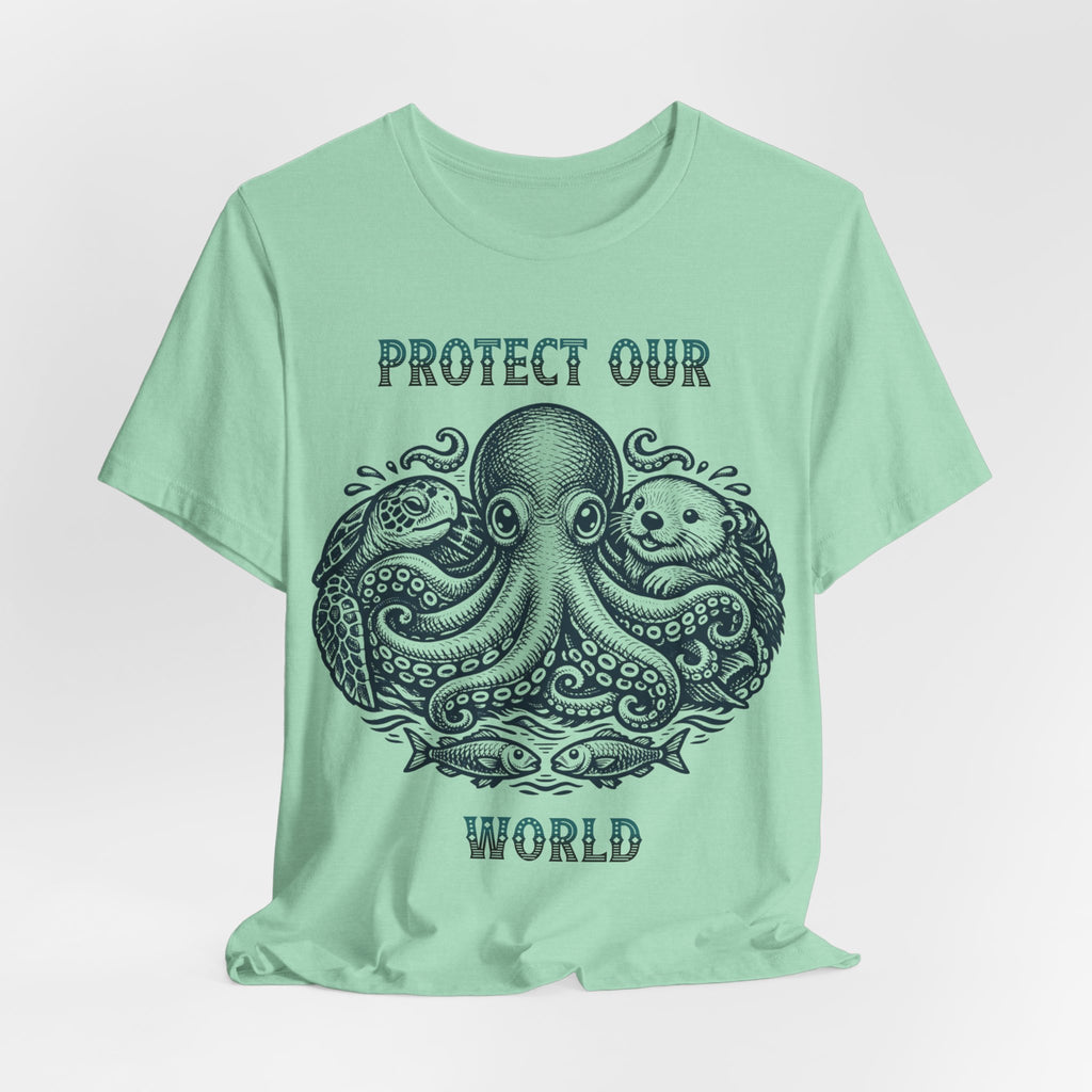 Protect Our World Octopus T-Shirt — Ocean Conservation Graphic Tee