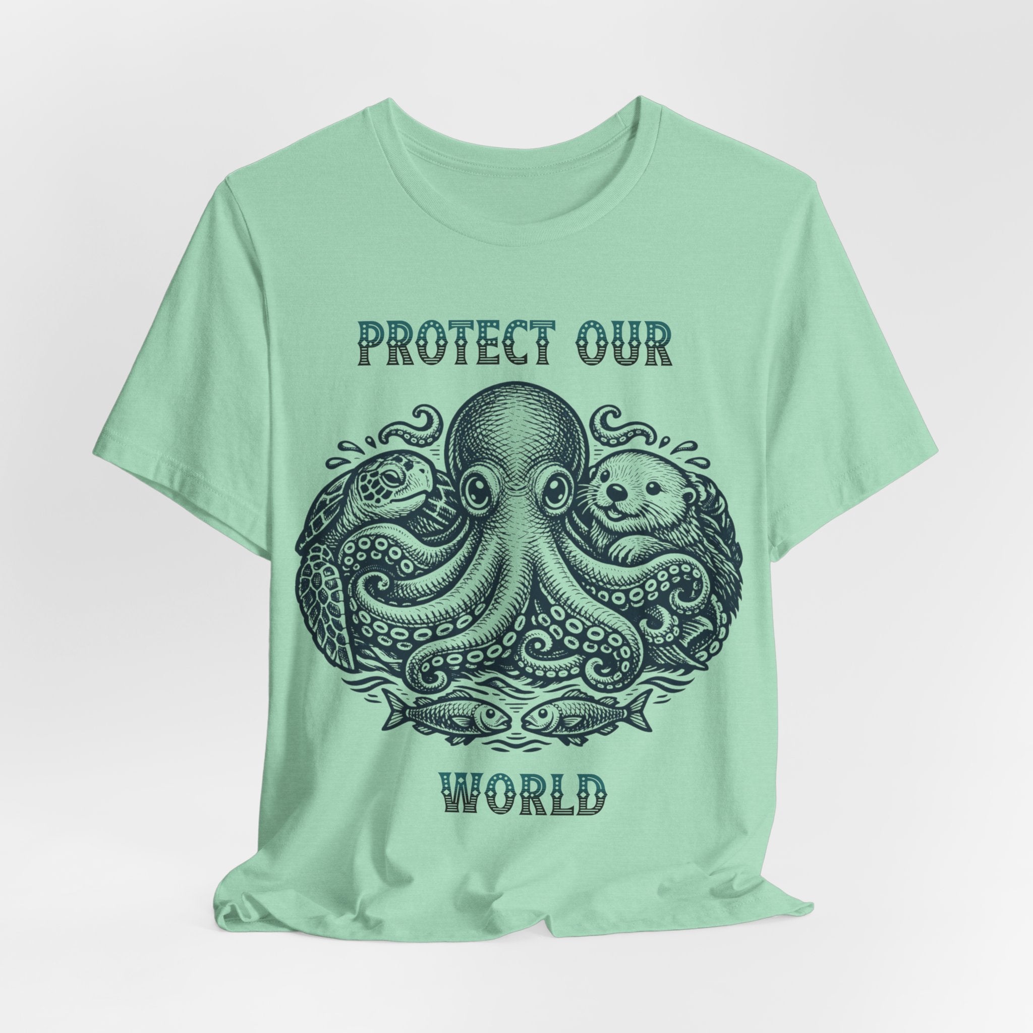 Protect Our World Octopus T-Shirt — Ocean Conservation Graphic Tee