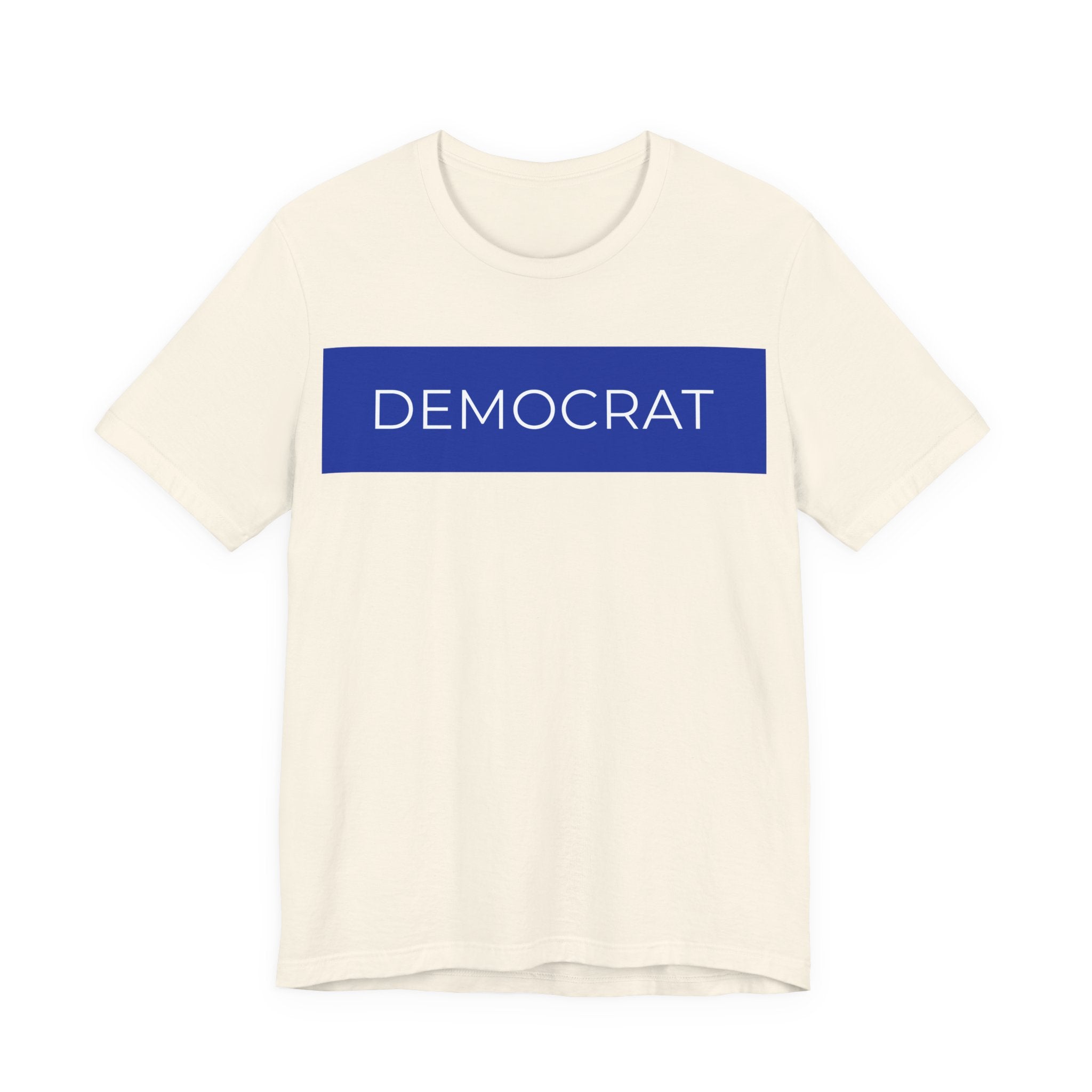 DEMOCRAT Bold Block Tee — Blue Bar Graphic T-Shirt
