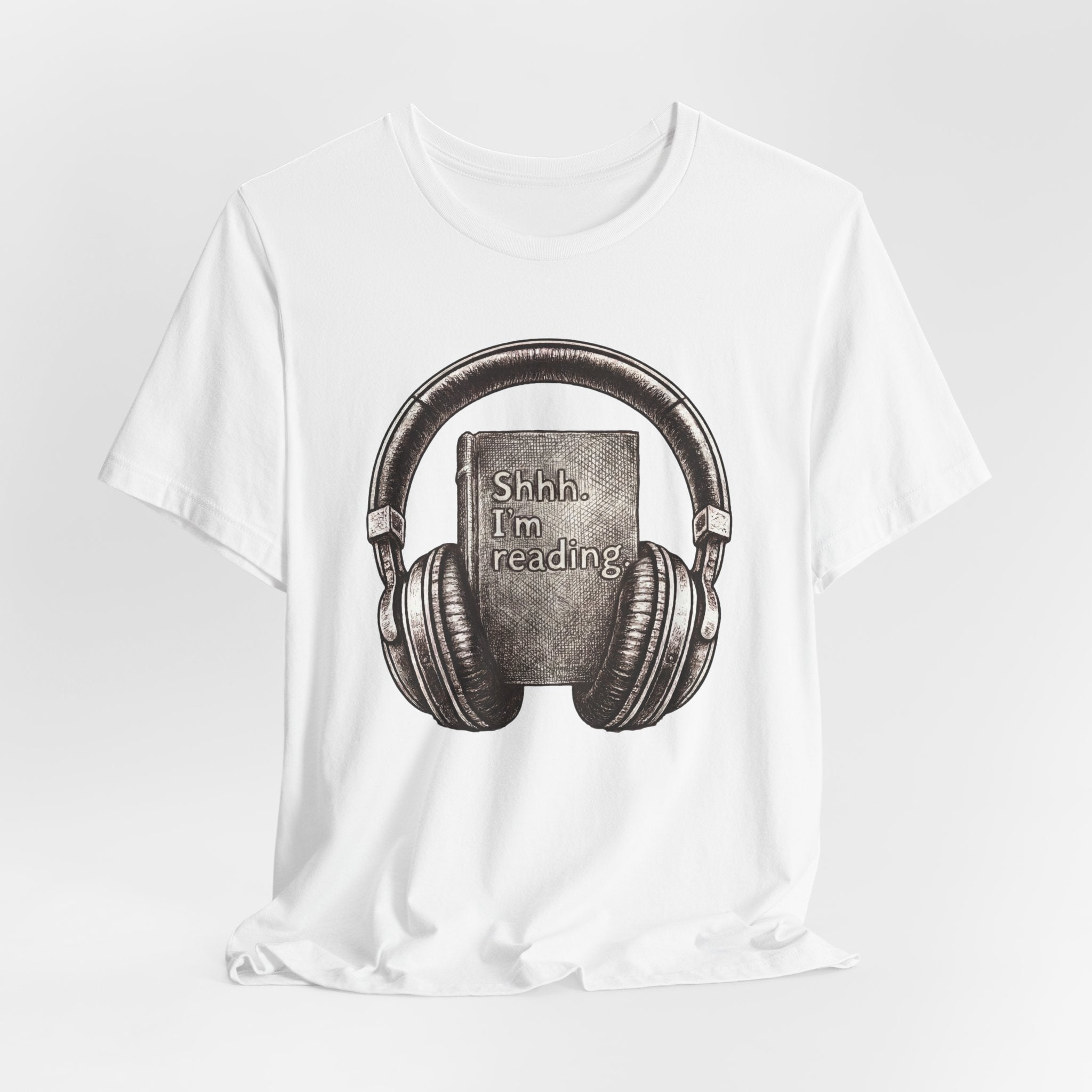 Reading Headphones T‑Shirt — "Shhh. I'm reading" Graphic Tee