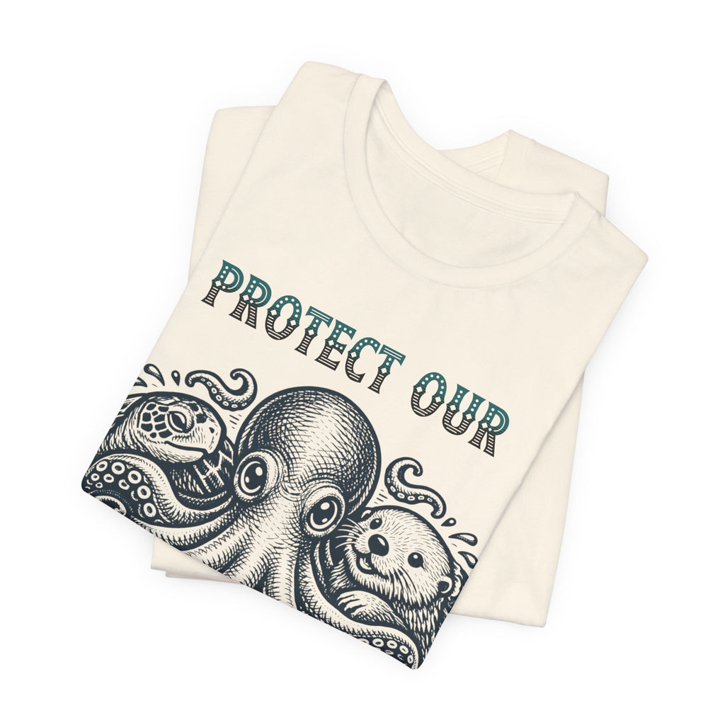 Protect Our World Octopus T-Shirt — Ocean Conservation Graphic Tee