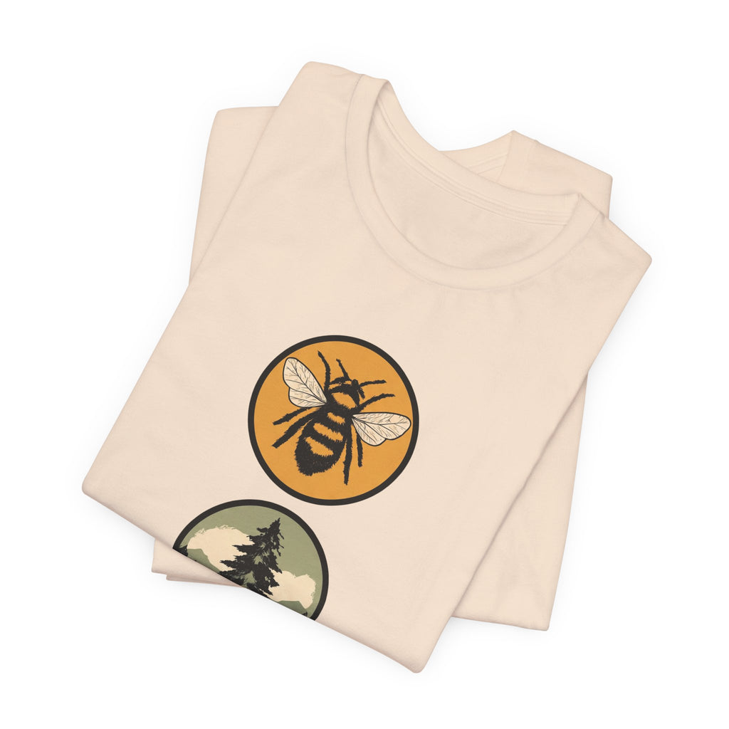 Mother Nature's Holy Trinity Tee — Bees, Trees, and Seas Badge T-Shirt
