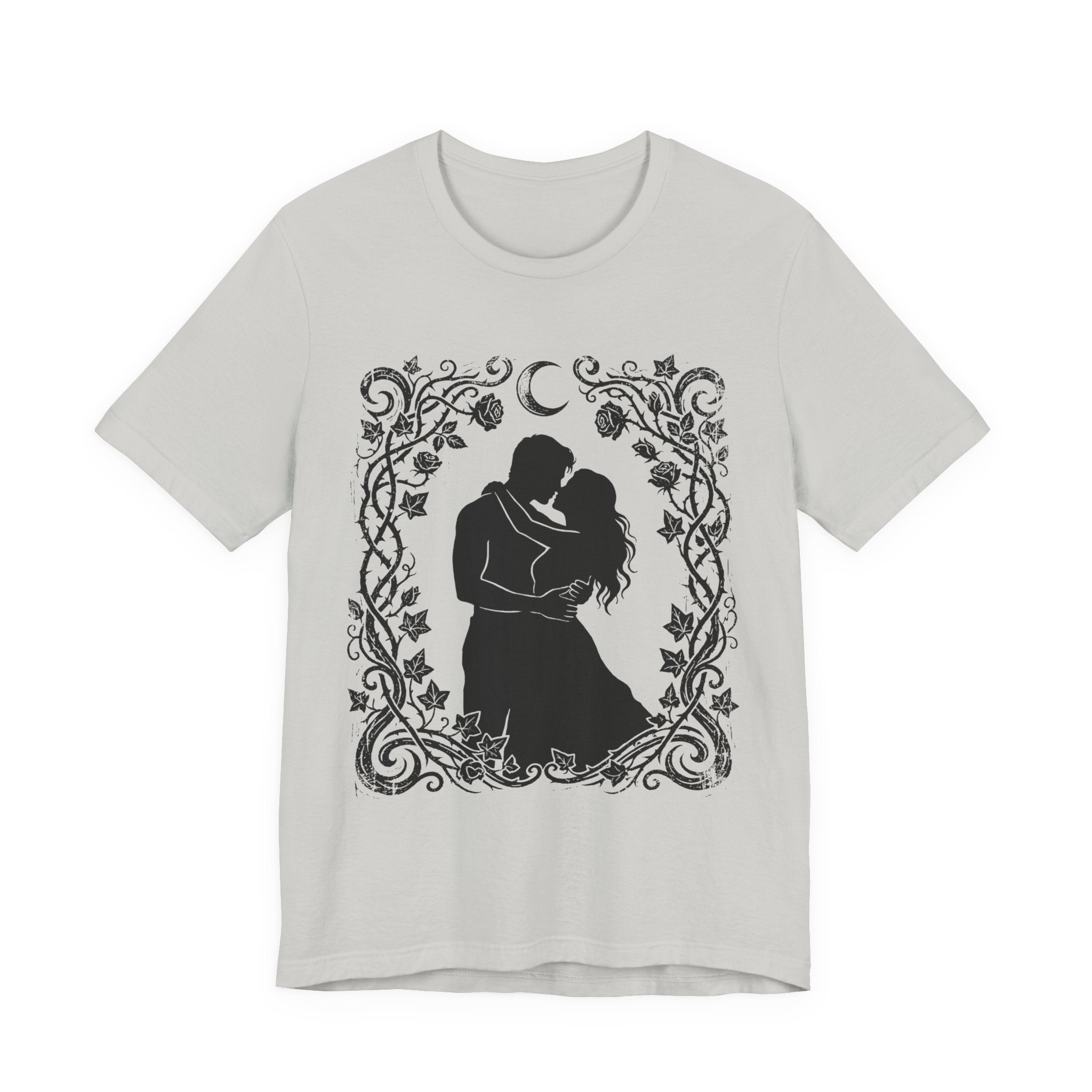 Romantic Couple Silhouette Tee — Moonlit Embrace Graphic T-Shirt