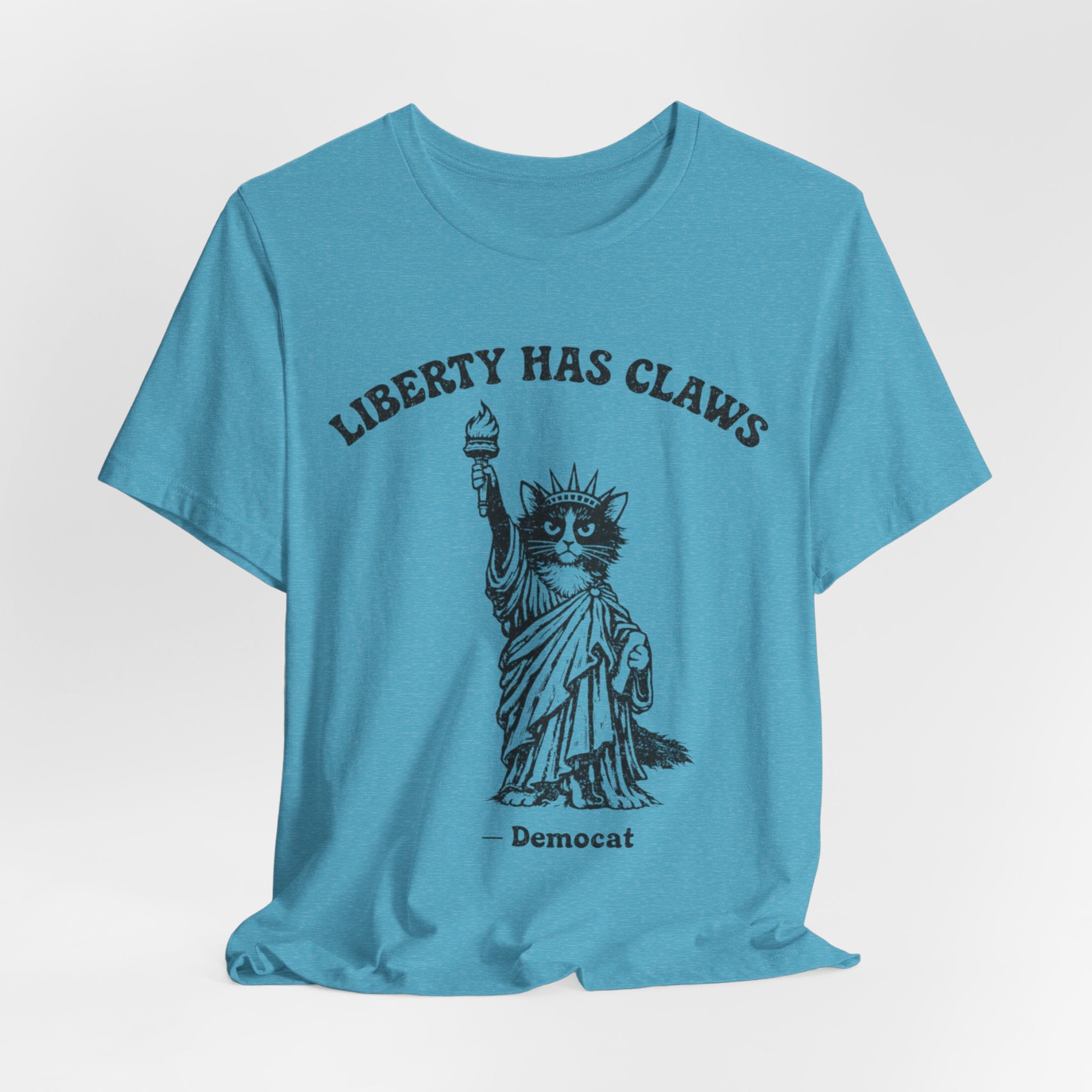 Liberty Has Claws Cat Statue T-Shirt — Democat Graphic Tee