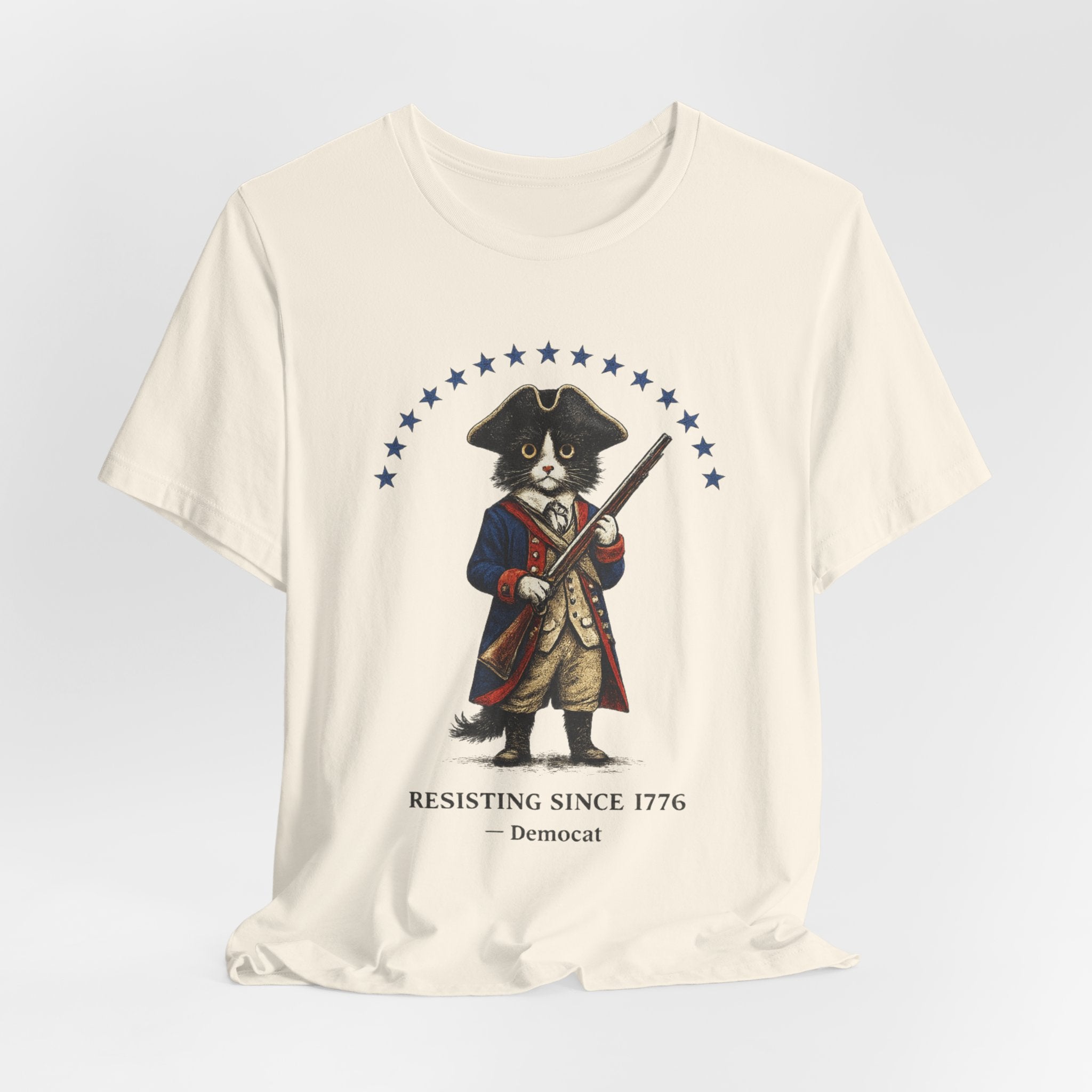 T-Shirt — "Resisting Since 1776" Patriotic Revolutionary Cat Graphic Tee