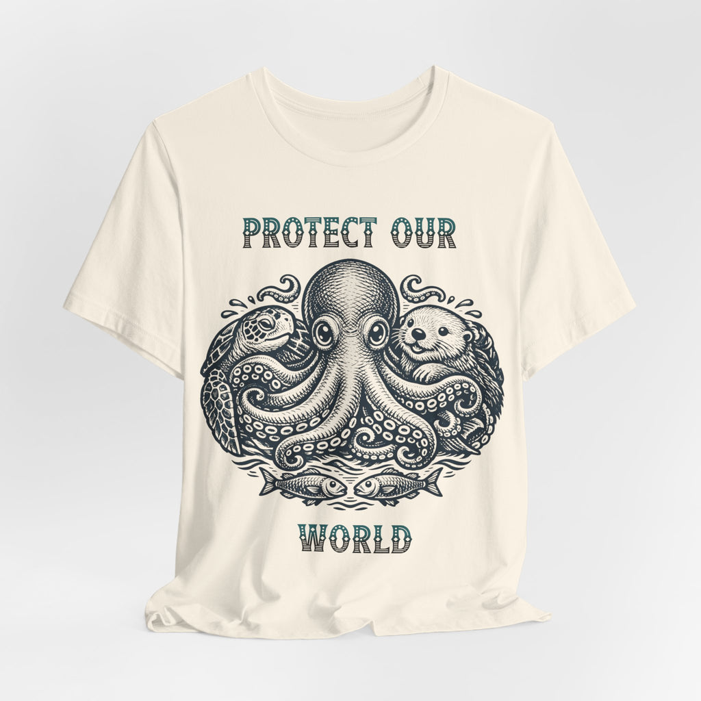 Protect Our World Octopus T-Shirt — Ocean Conservation Graphic Tee