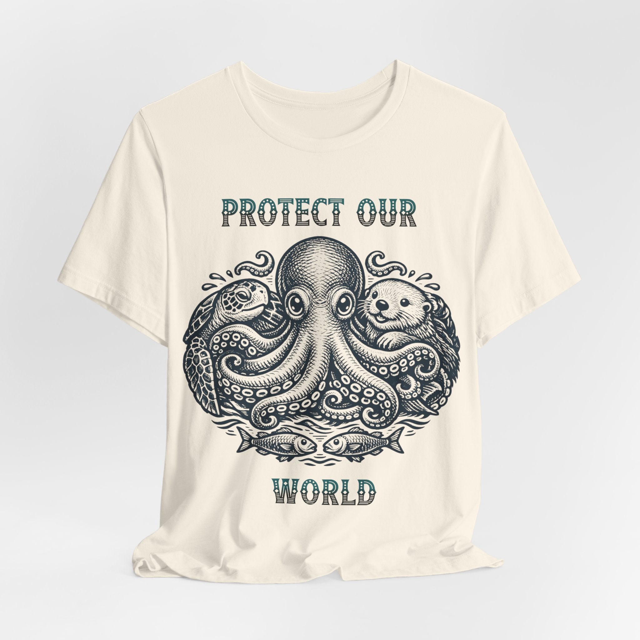 Protect Our World Octopus T-Shirt — Ocean Conservation Graphic Tee