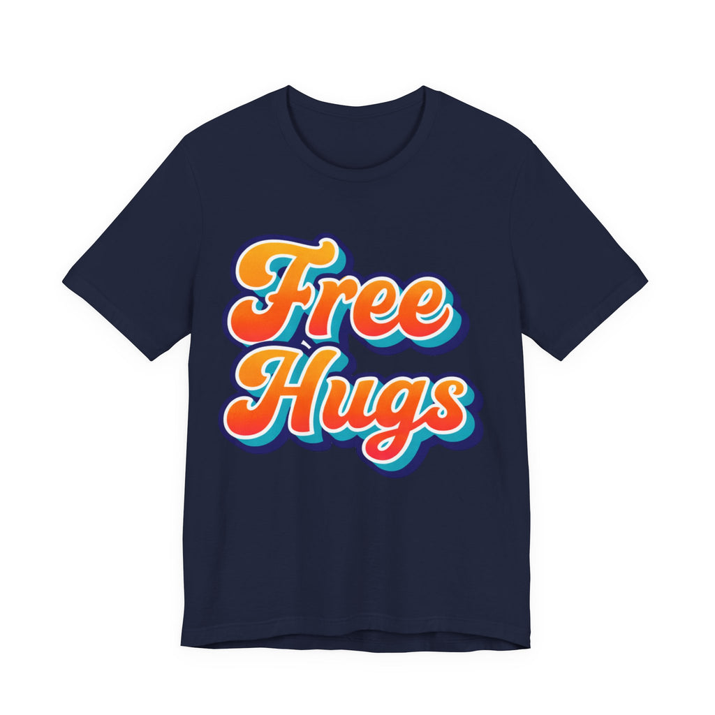 Free Hugs Retro Tee — Vintage Script Comfort T‑Shirt