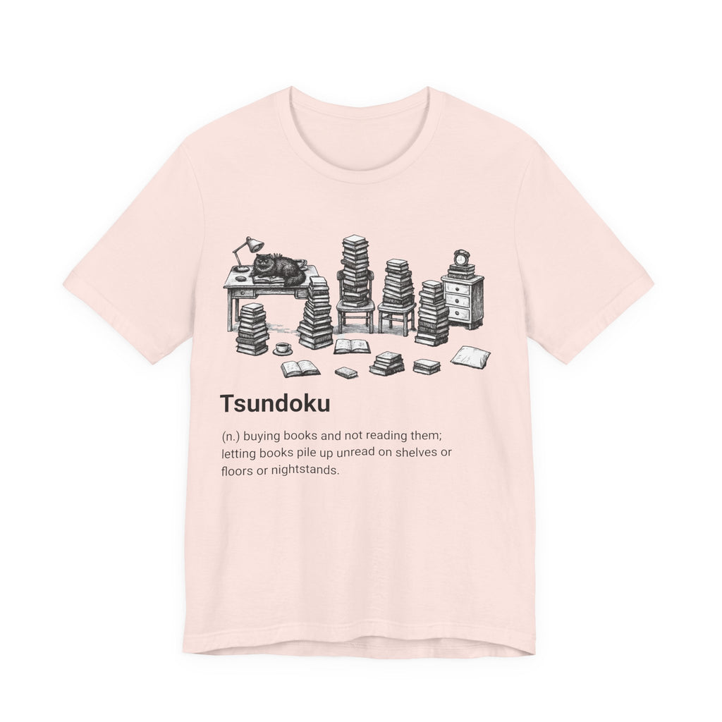 'Tsundoku' Book Pile Illustration Tee (Booklover Definition)