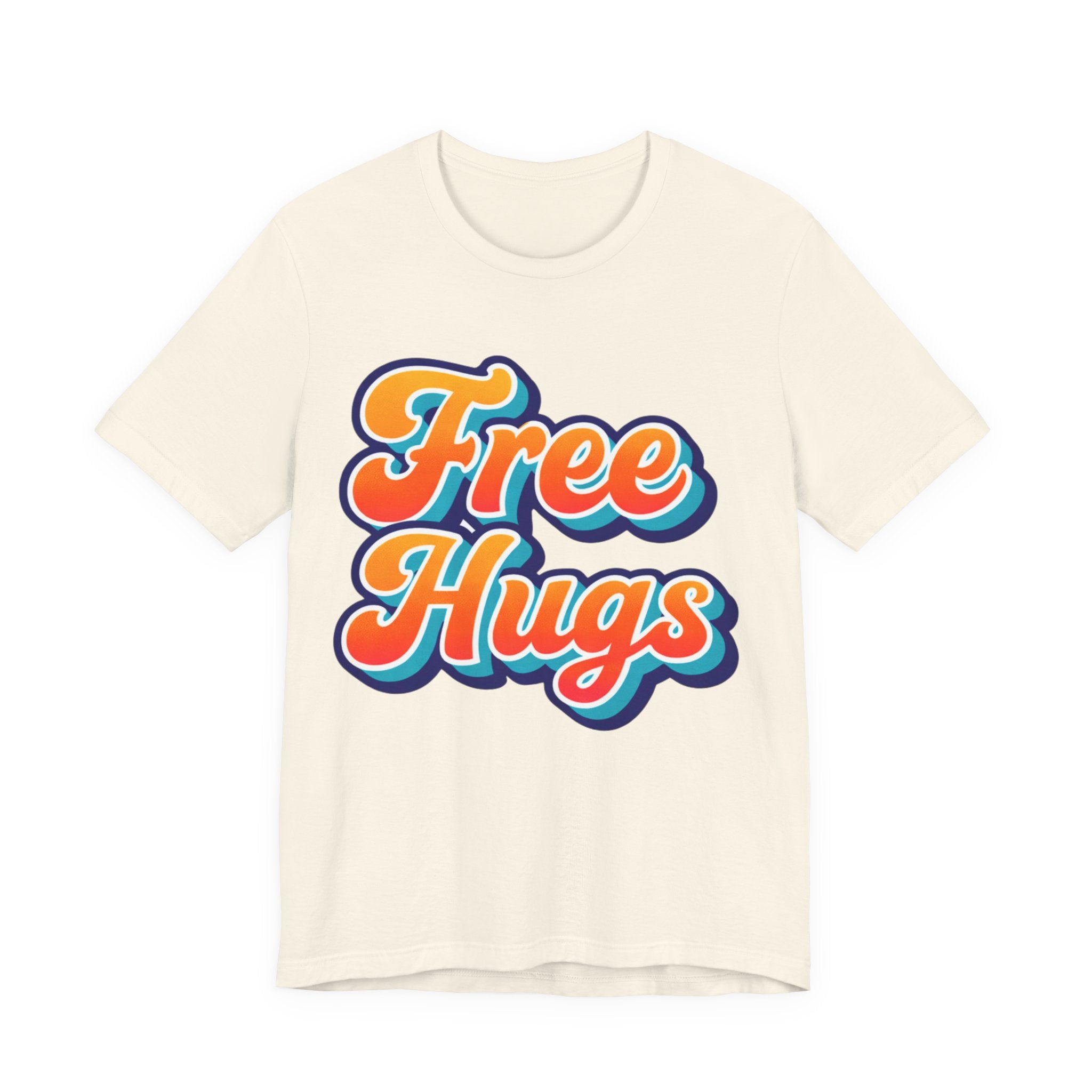 Free Hugs Retro Tee — Vintage Script Comfort T‑Shirt
