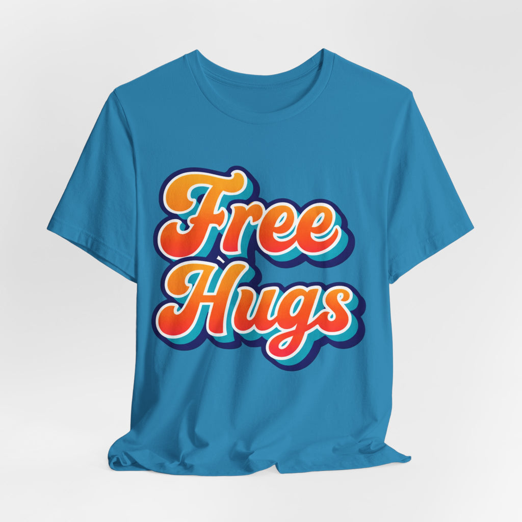 Free Hugs Retro Tee — Vintage Script Comfort T‑Shirt