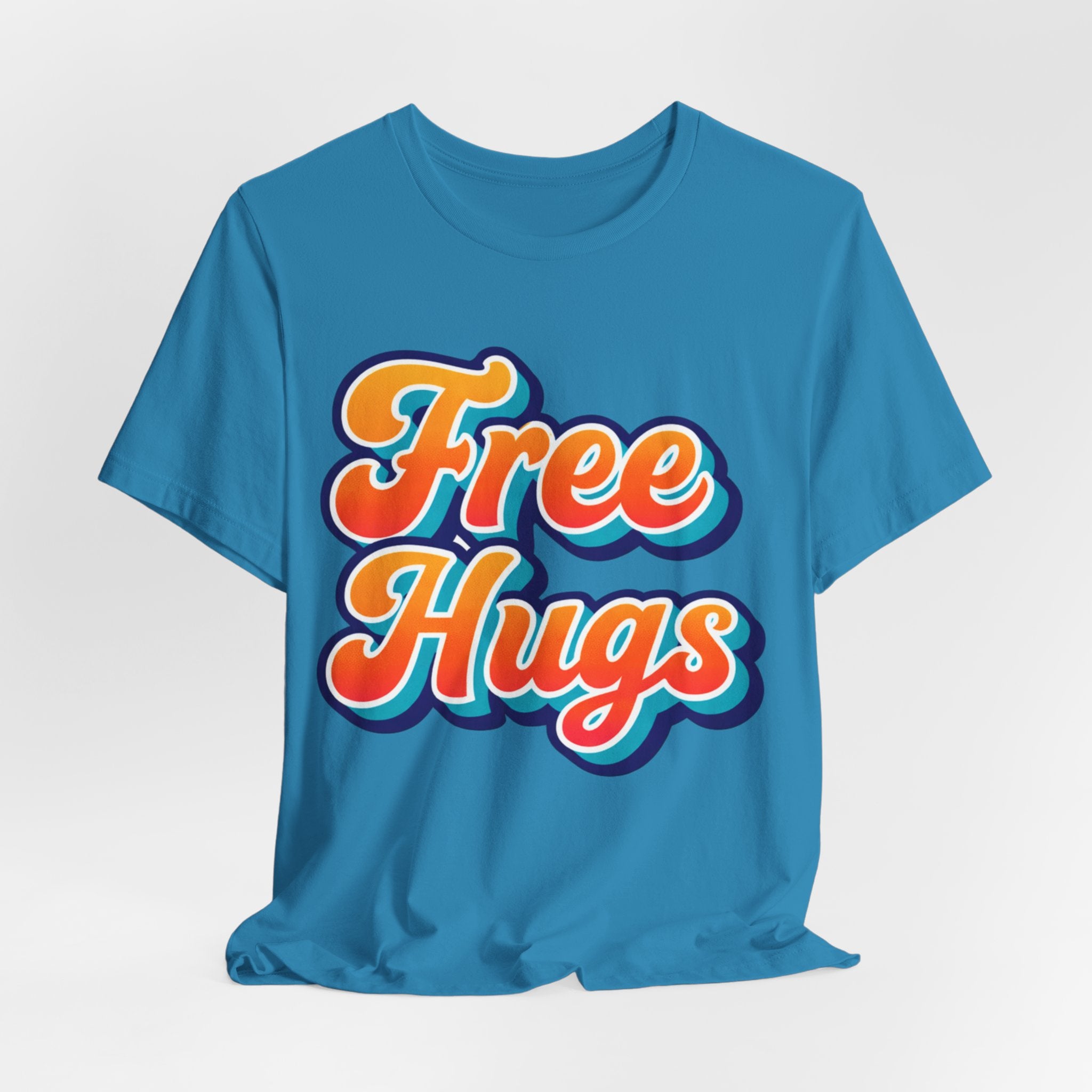 Free Hugs Retro Tee — Vintage Script Comfort T‑Shirt