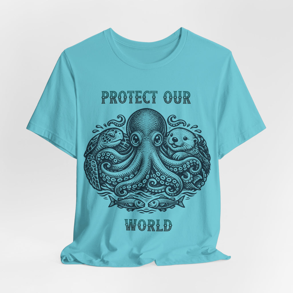 Protect Our World Octopus T-Shirt — Ocean Conservation Graphic Tee