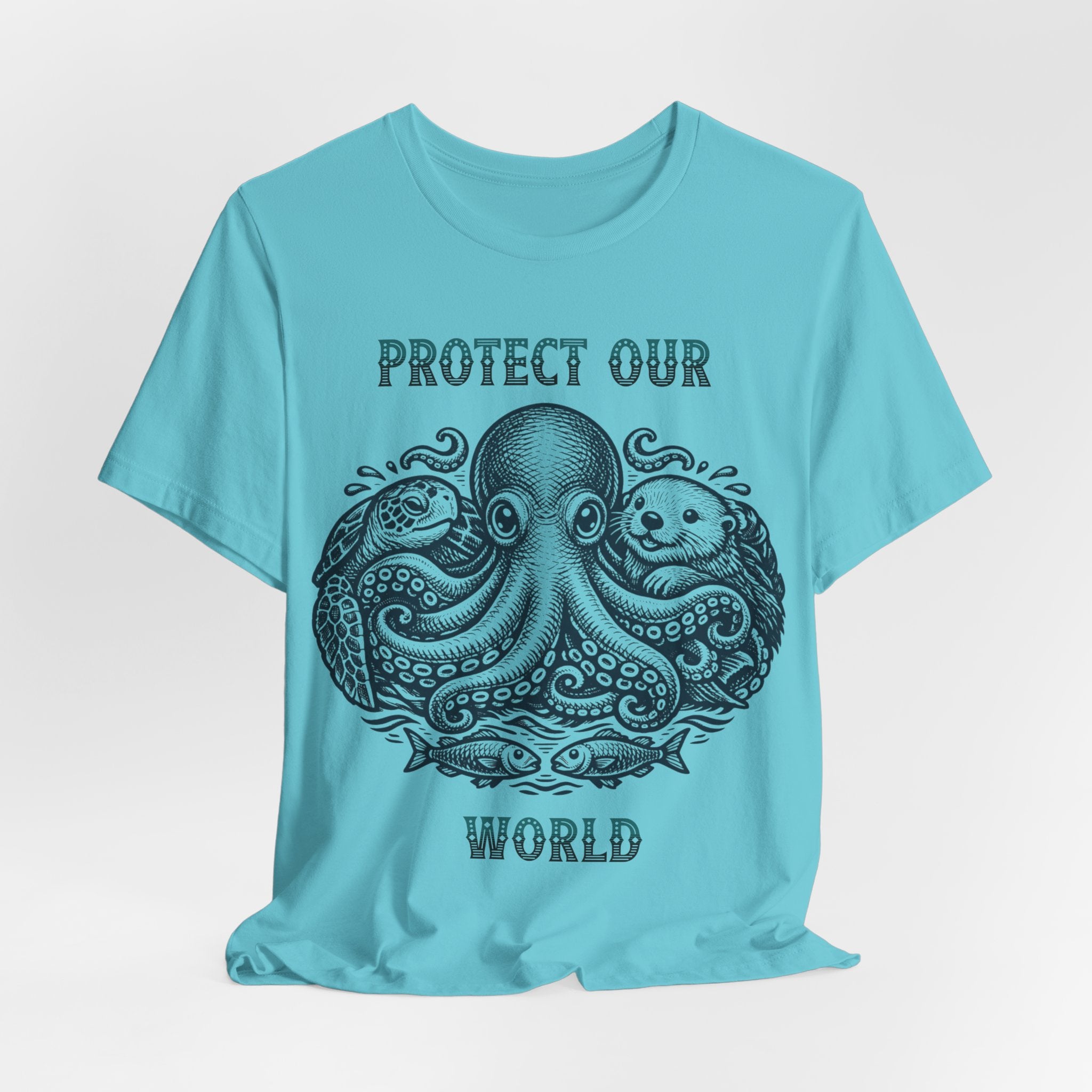 Protect Our World Octopus T-Shirt — Ocean Conservation Graphic Tee