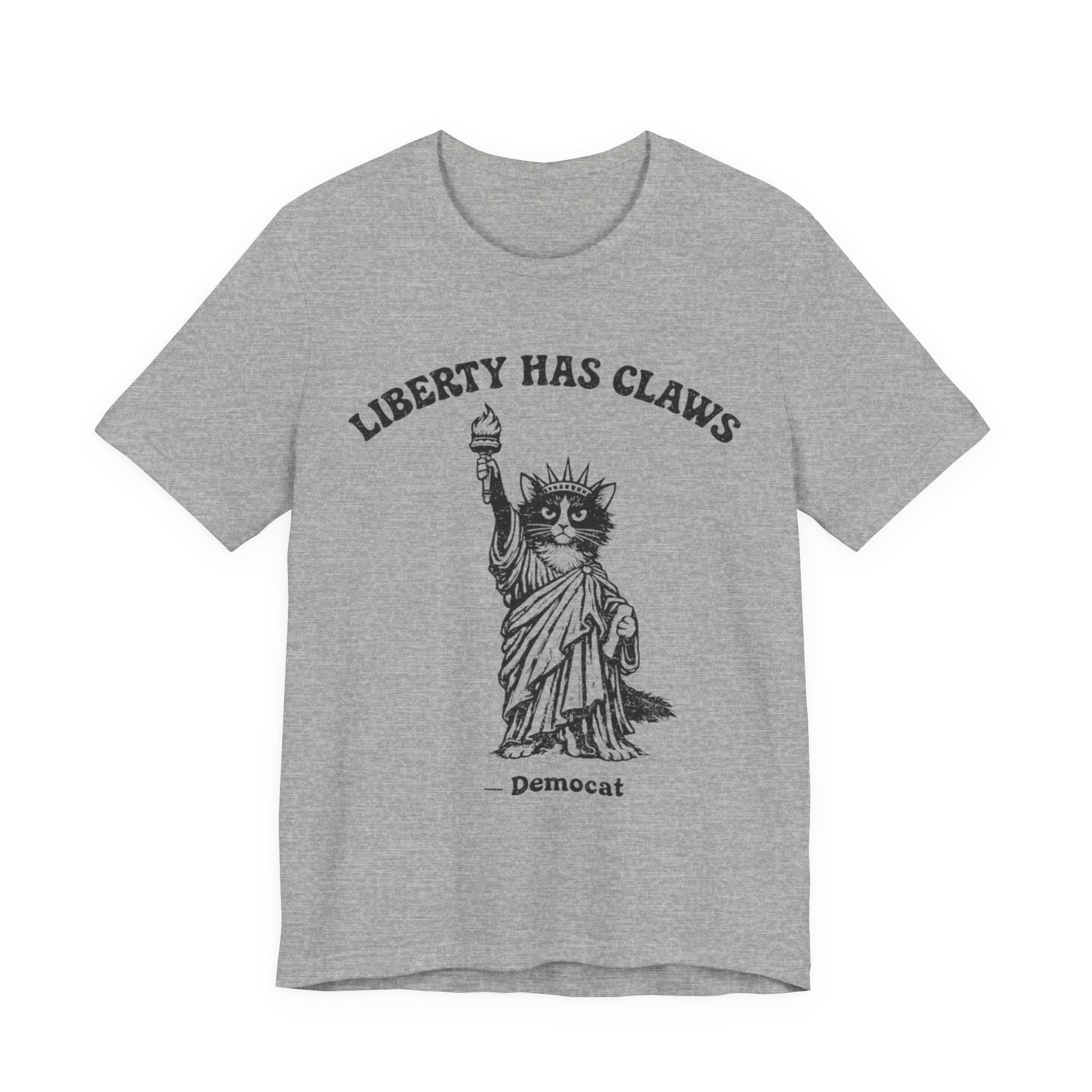 Liberty Has Claws Cat Statue T-Shirt — Democat Graphic Tee