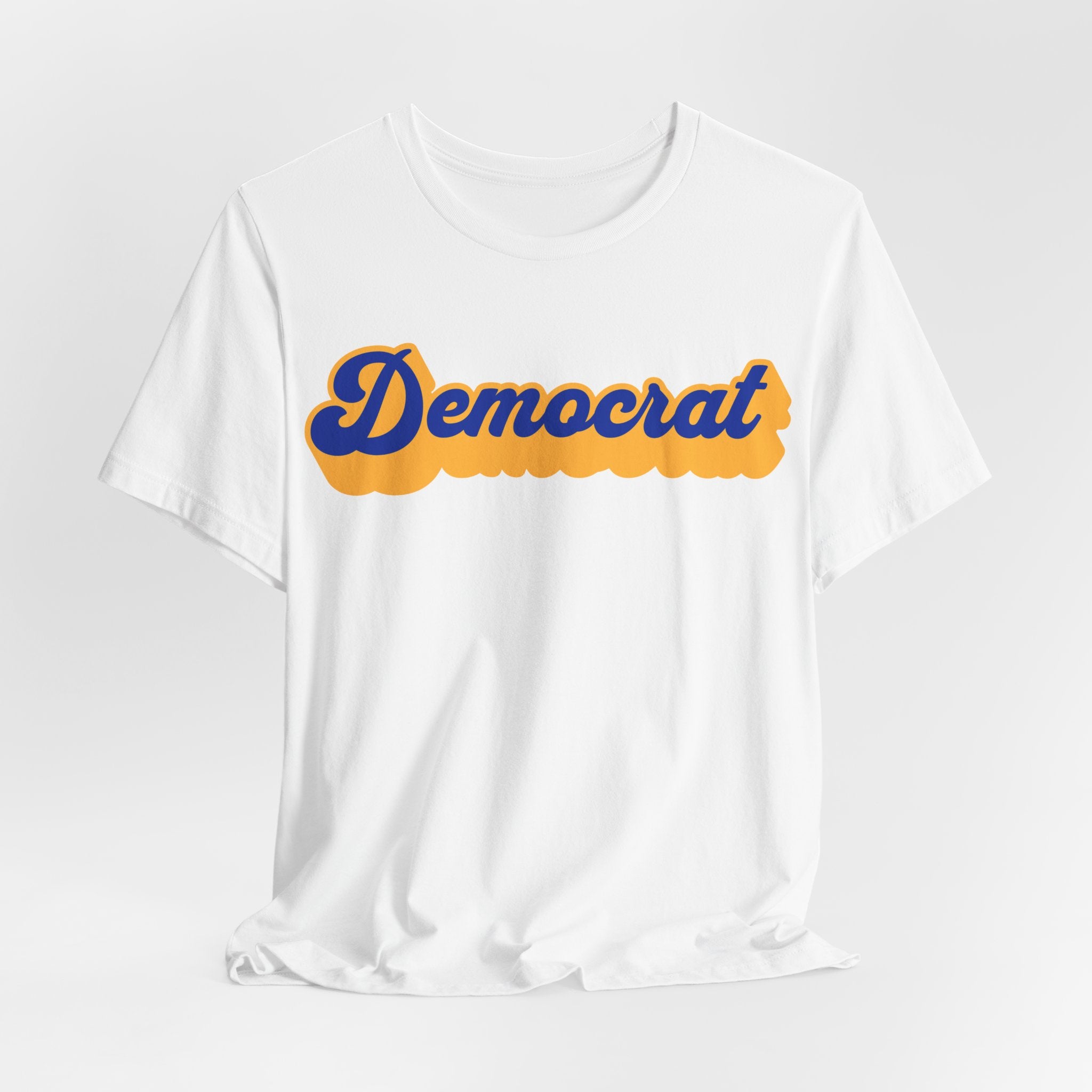 Democrat Retro Script Tee — Political Pride Shirt