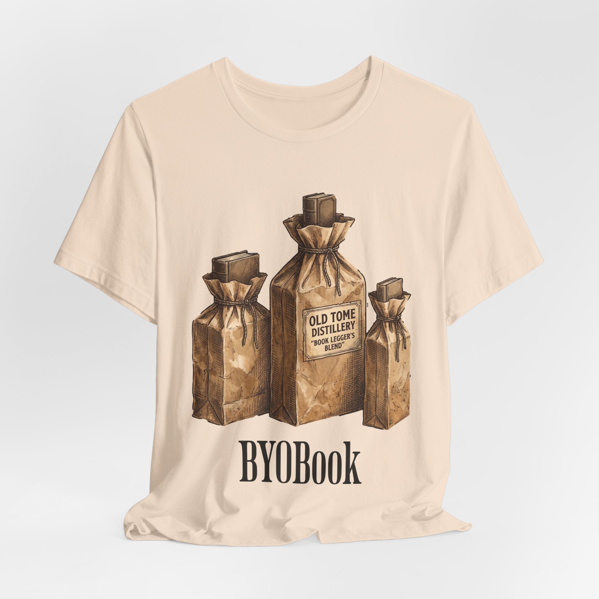 BYOBook Vintage Brown Paper Bag Distillery Design Tee