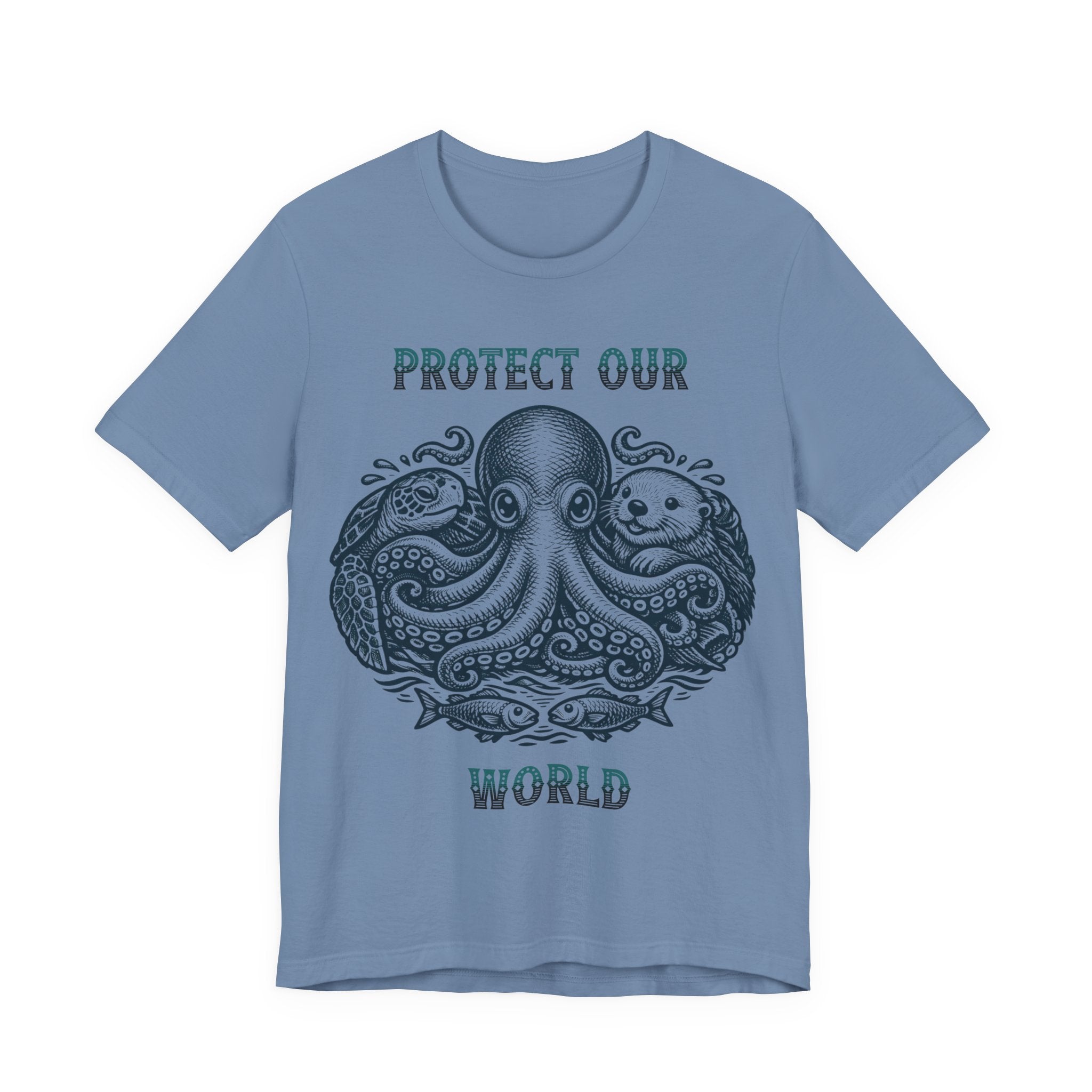 Protect Our World Octopus T-Shirt — Ocean Conservation Graphic Tee