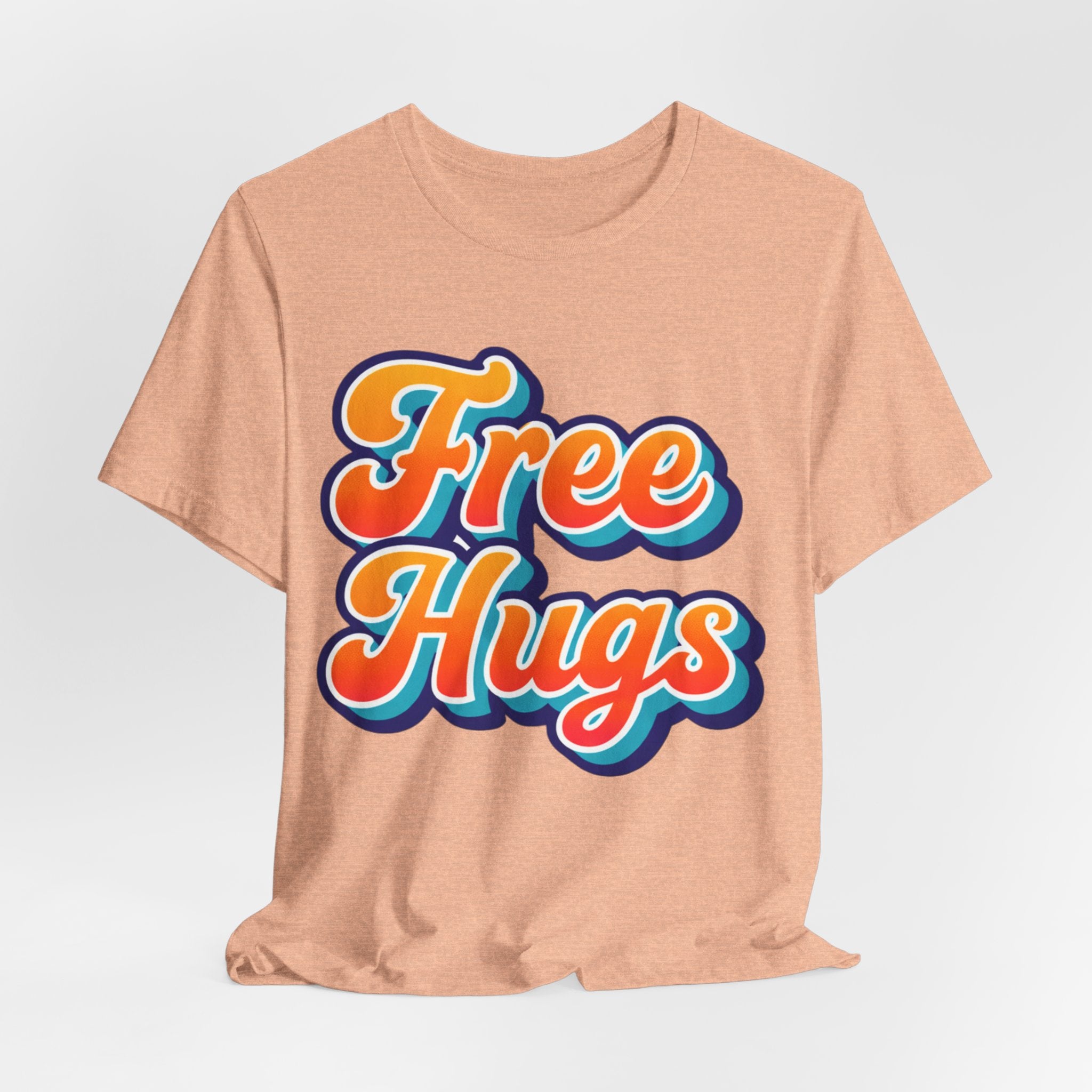 Free Hugs Retro Tee — Vintage Script Comfort T‑Shirt