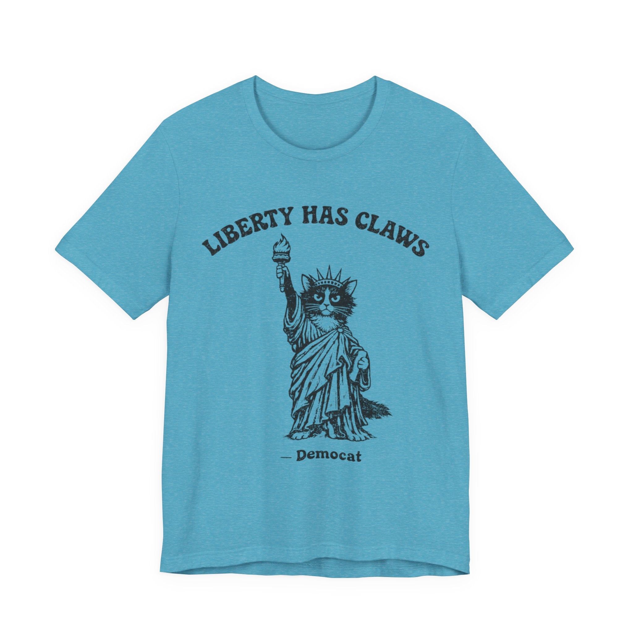 Liberty Has Claws Cat Statue T-Shirt — Democat Graphic Tee