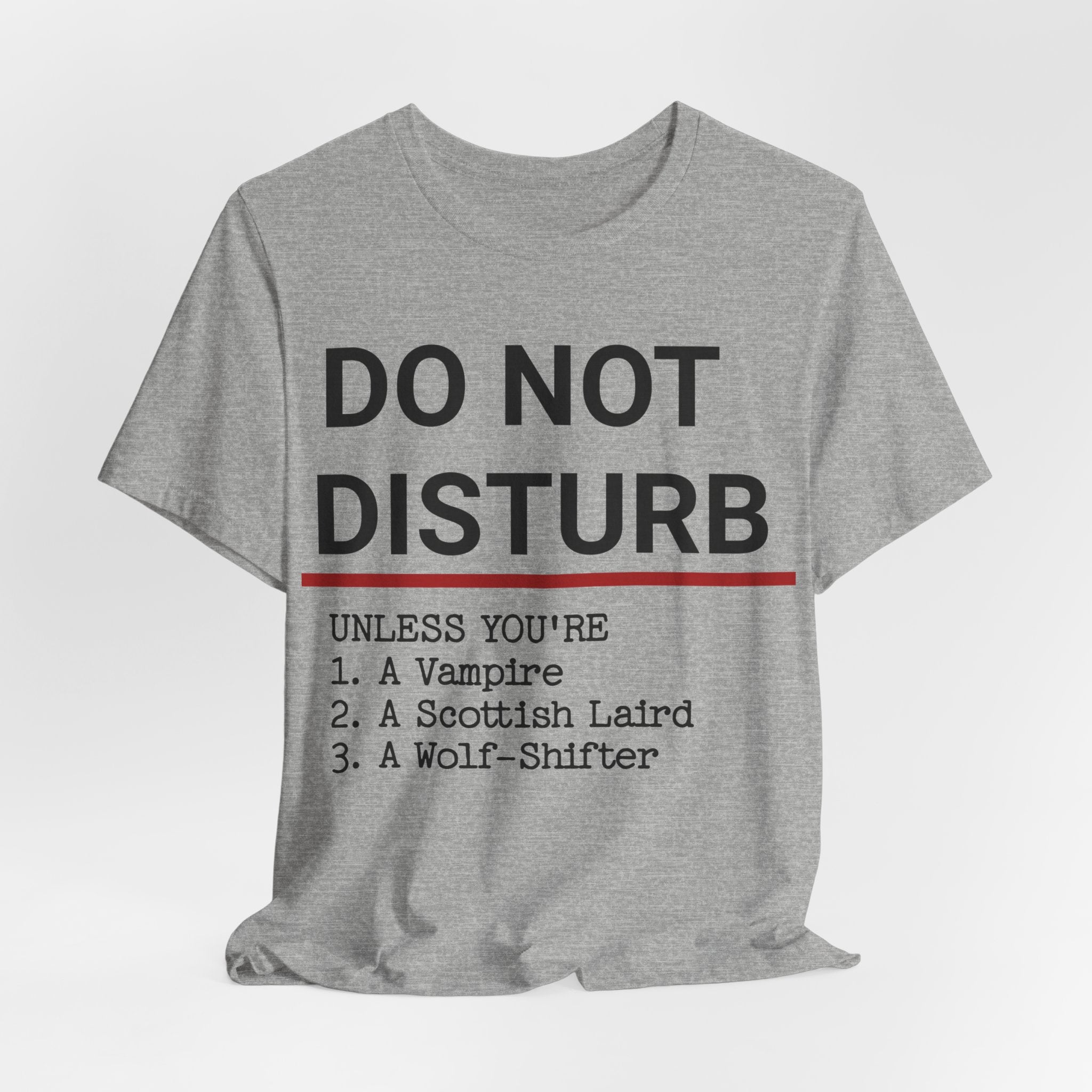 Do Not Disturb T-Shirt — Funny Vampire, Scottish Laird & Wolf-Shifter Graphic Tee