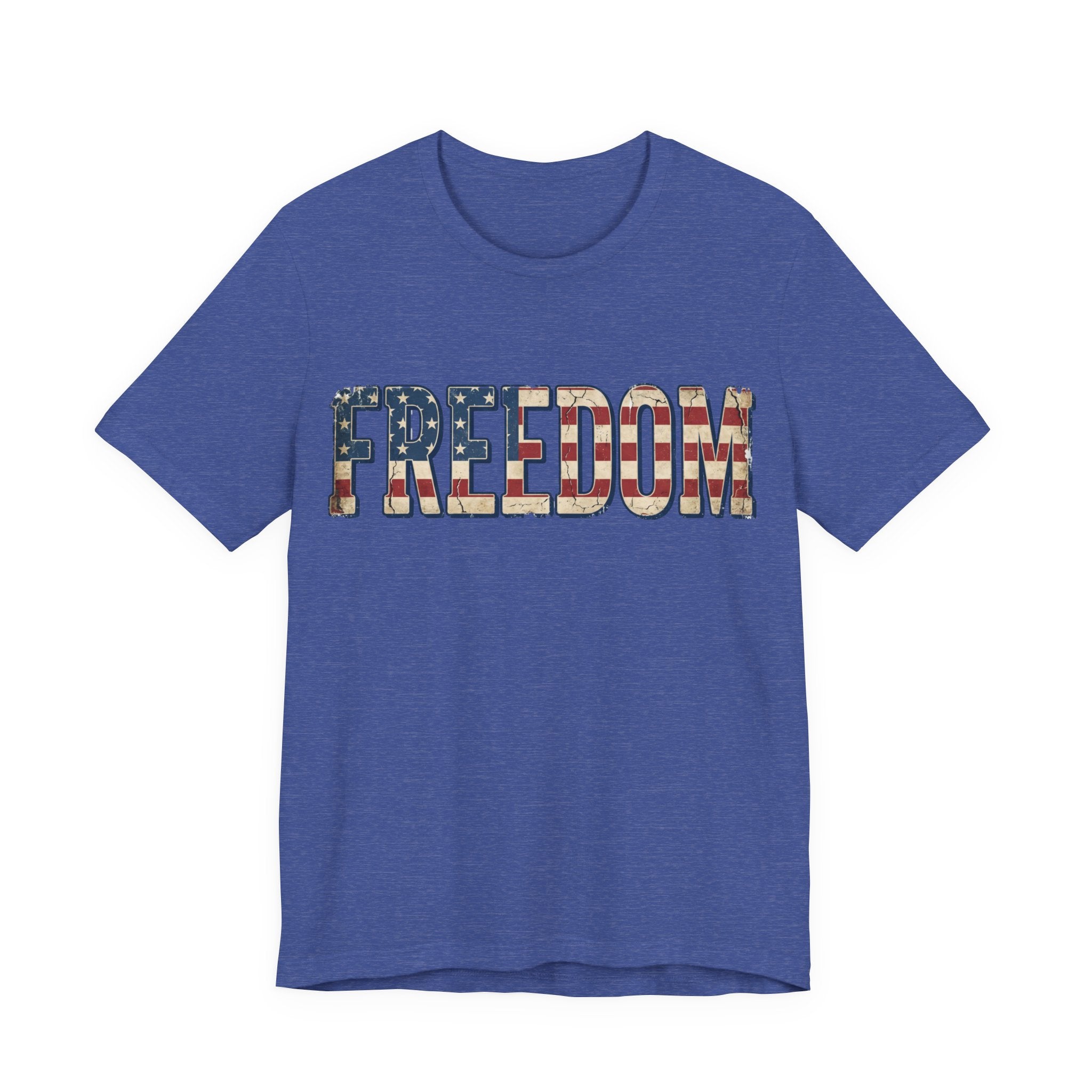 FREEDOM Flag Letter T-Shirt — Vintage American Flag Graphic Tee