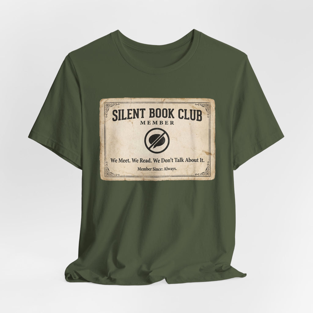 Silent Book Club T-Shirt – Vintage 'We Meet. We Read. We Don't Talk About It.' Tee