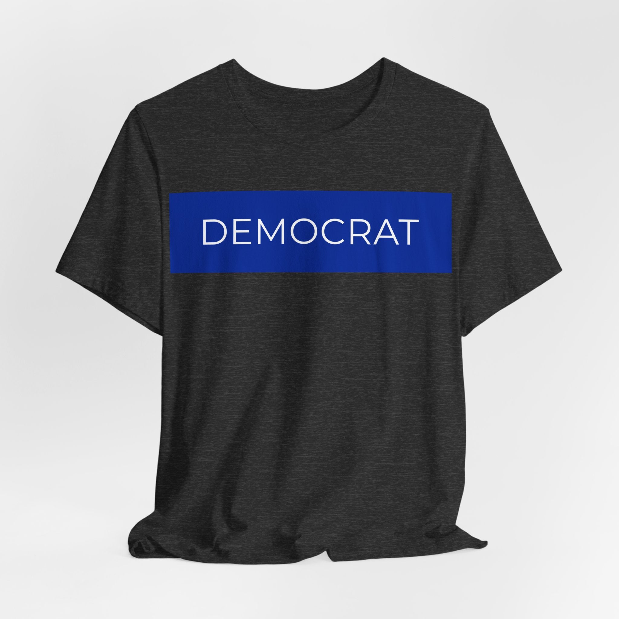 DEMOCRAT Bold Block Tee — Blue Bar Graphic T-Shirt