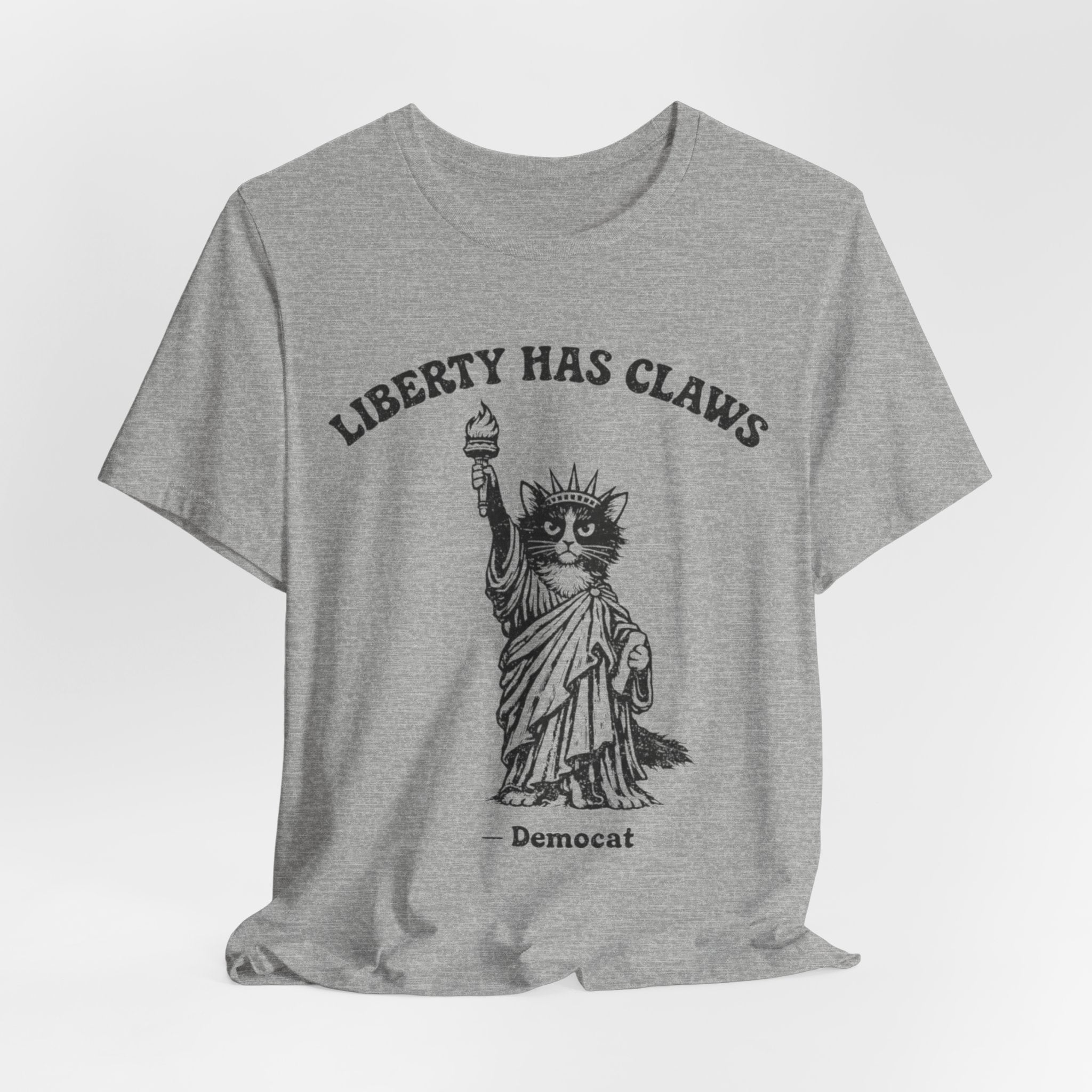 Liberty Has Claws Cat Statue T-Shirt — Democat Graphic Tee