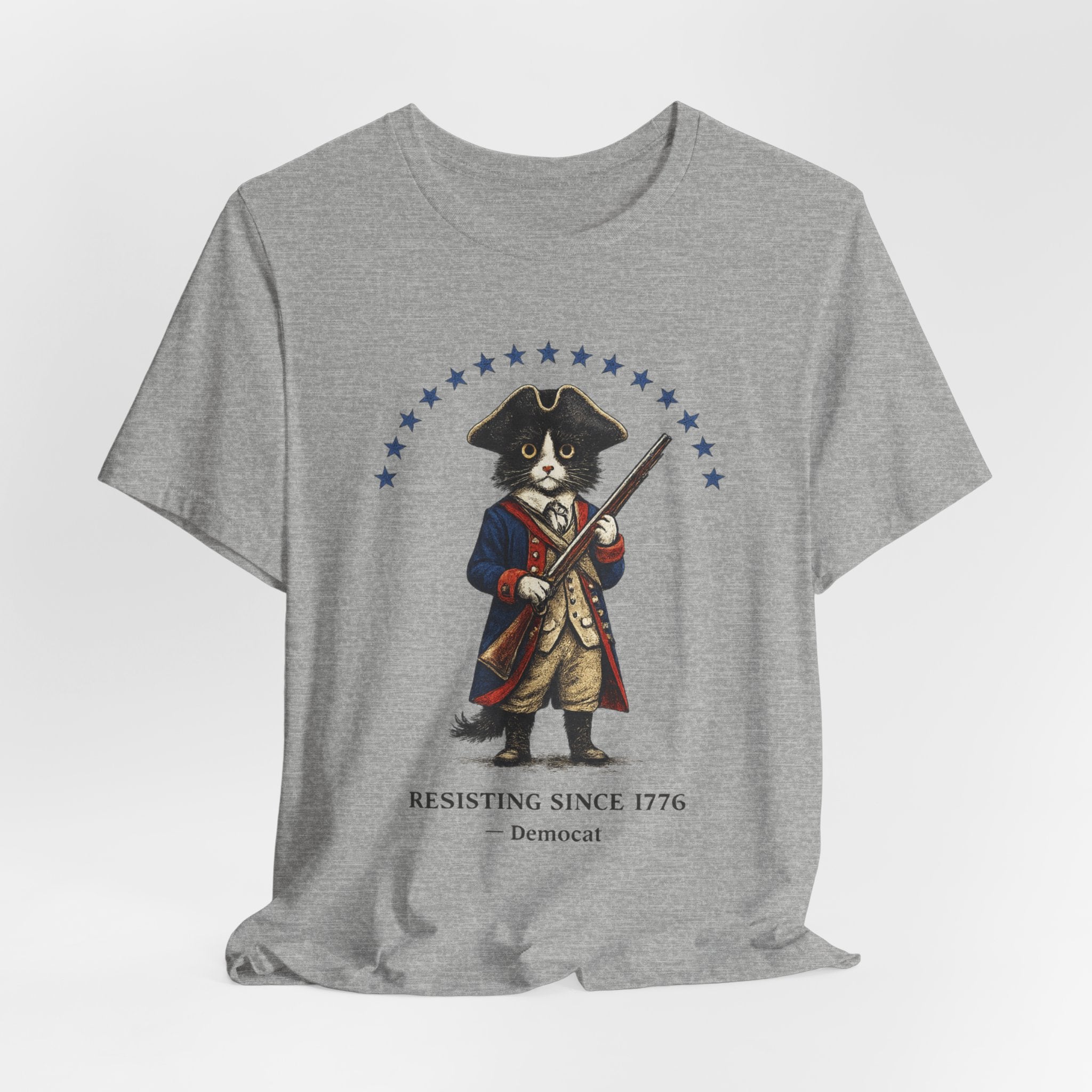 T-Shirt — "Resisting Since 1776" Patriotic Revolutionary Cat Graphic Tee