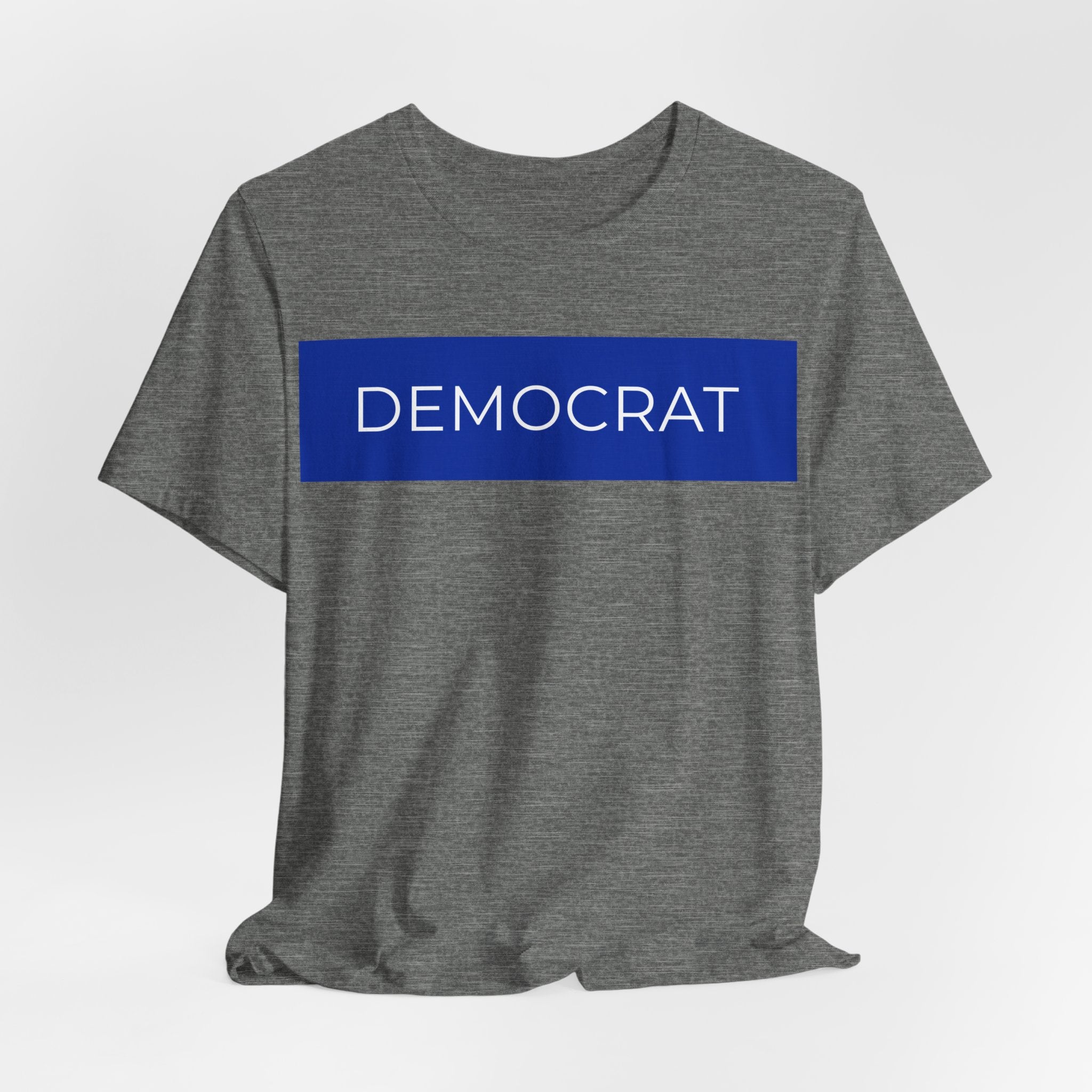 DEMOCRAT Bold Block Tee — Blue Bar Graphic T-Shirt