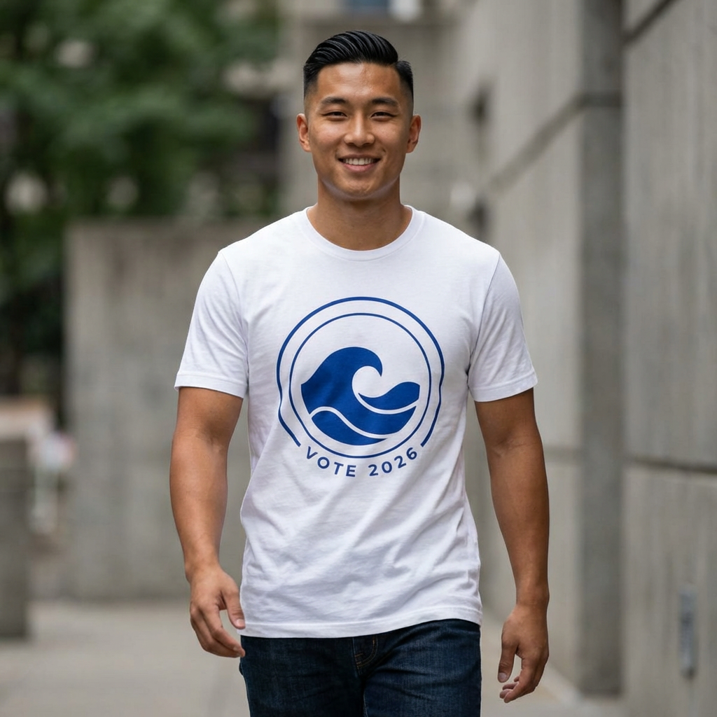 VOTE 2026 Wave Tee — Coastal Political Campaign T-Shirt