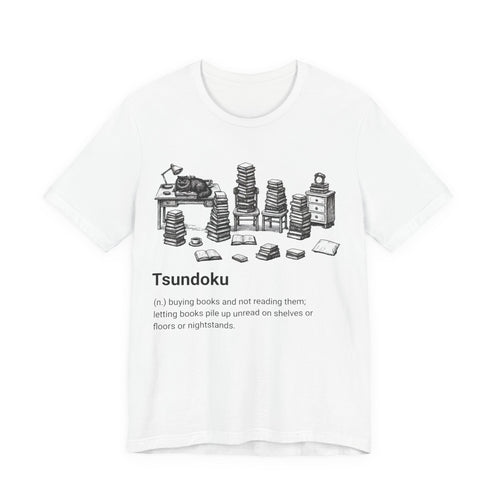 'Tsundoku' Book Pile Illustration Tee (Booklover Definition)